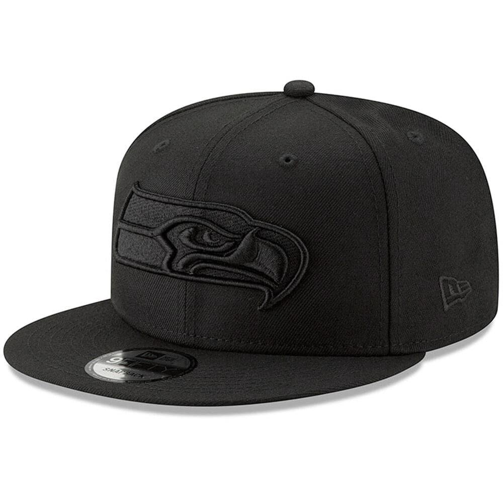 New Era Caps Seattle Seahawks New Era NFL Black On Black 9FIFTY Snapback Hat - Black