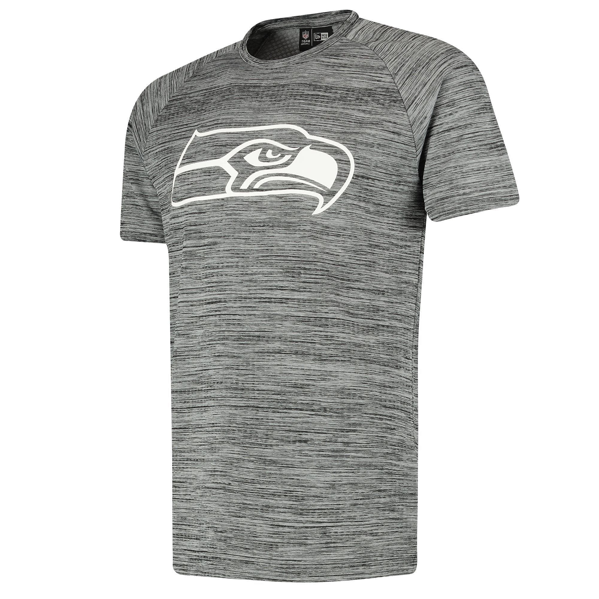 New Era T-Shirts Seattle Seahawks New Era NFL Engineered Performance Raglan T-Shirt - Heather Grey