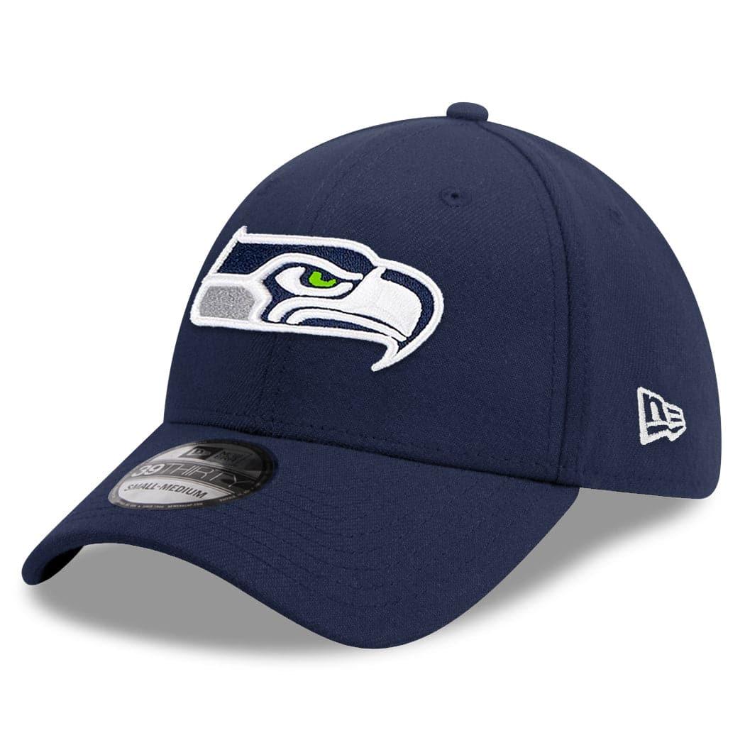 New Era Caps Seattle Seahawks New Era NFL Team 39THIRTY Flex Fit Curve Hat - Navy