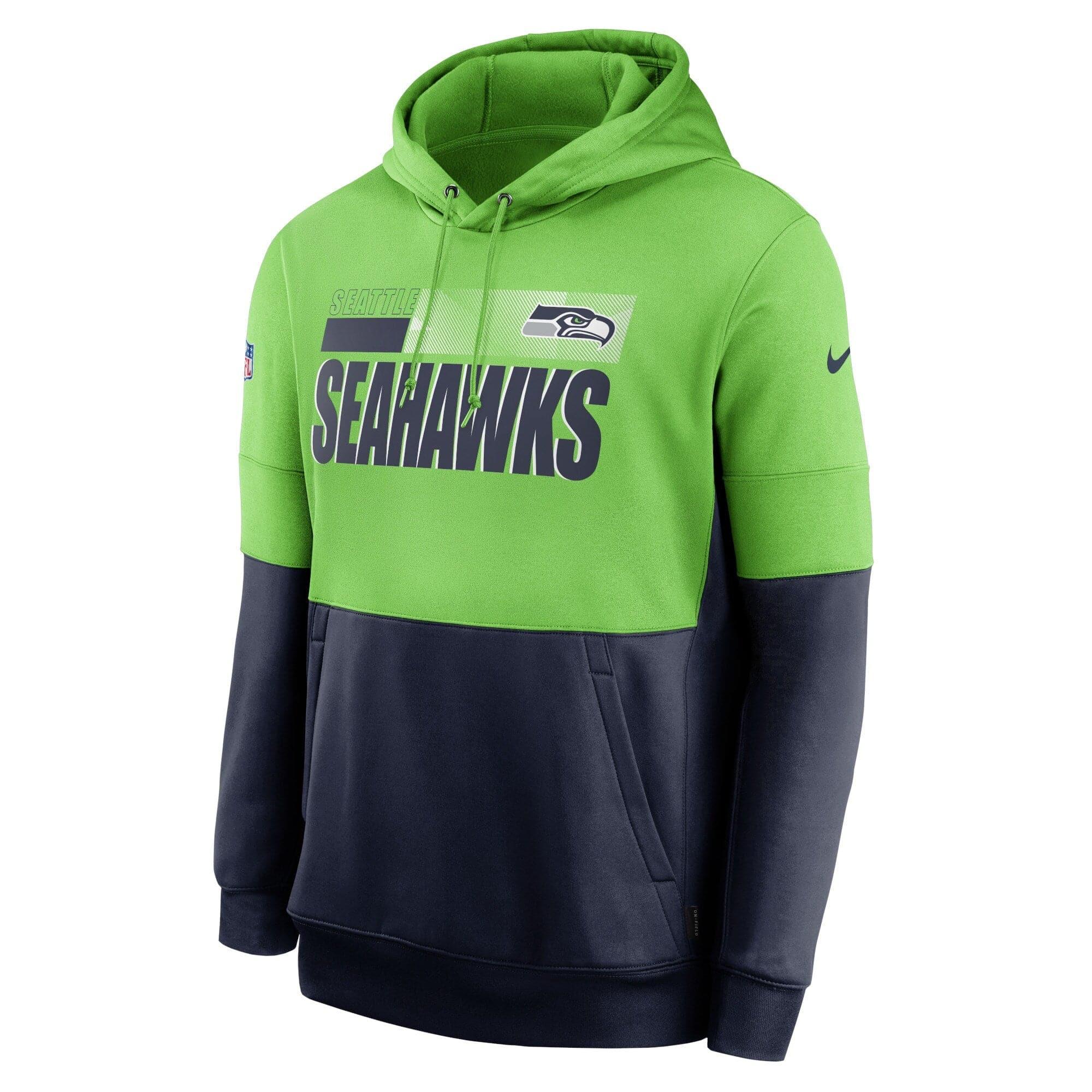 Nike Jumpers Seattle Seahawks Nike NFL TN Lockup Therma Hoodie Jumper - Green