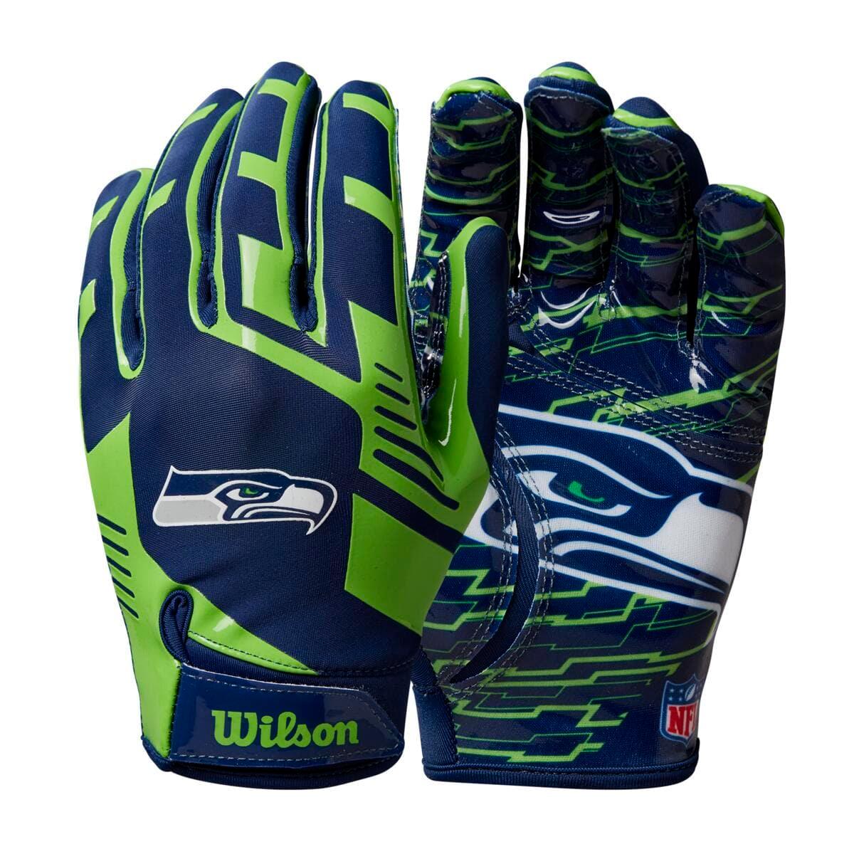 Wilson Sporting Goods Gloves Seattle Seahawks Wilson NFL Team Stretch Fit Receiver Gloves