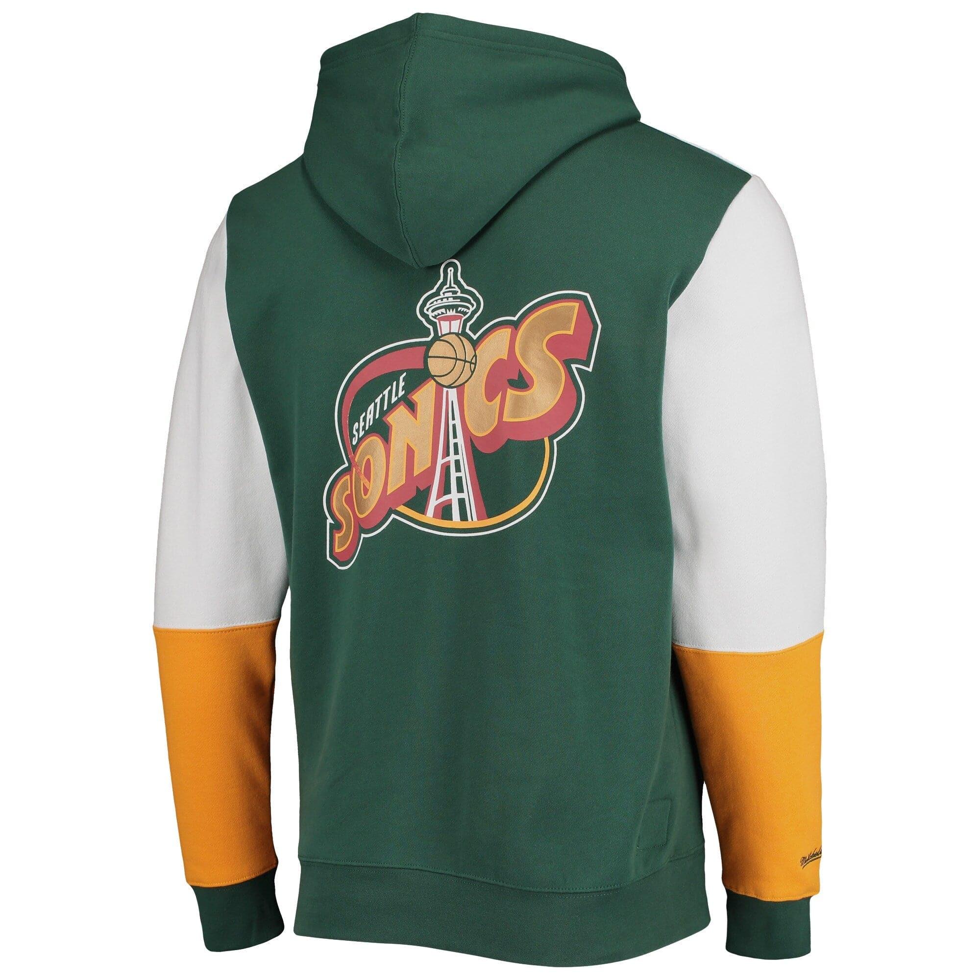 Mitchell And Ness Jumpers Seattle Supersonics Mitchell & Ness NBA Fusion Fleece 2.0 Hoodie Jumper - Green