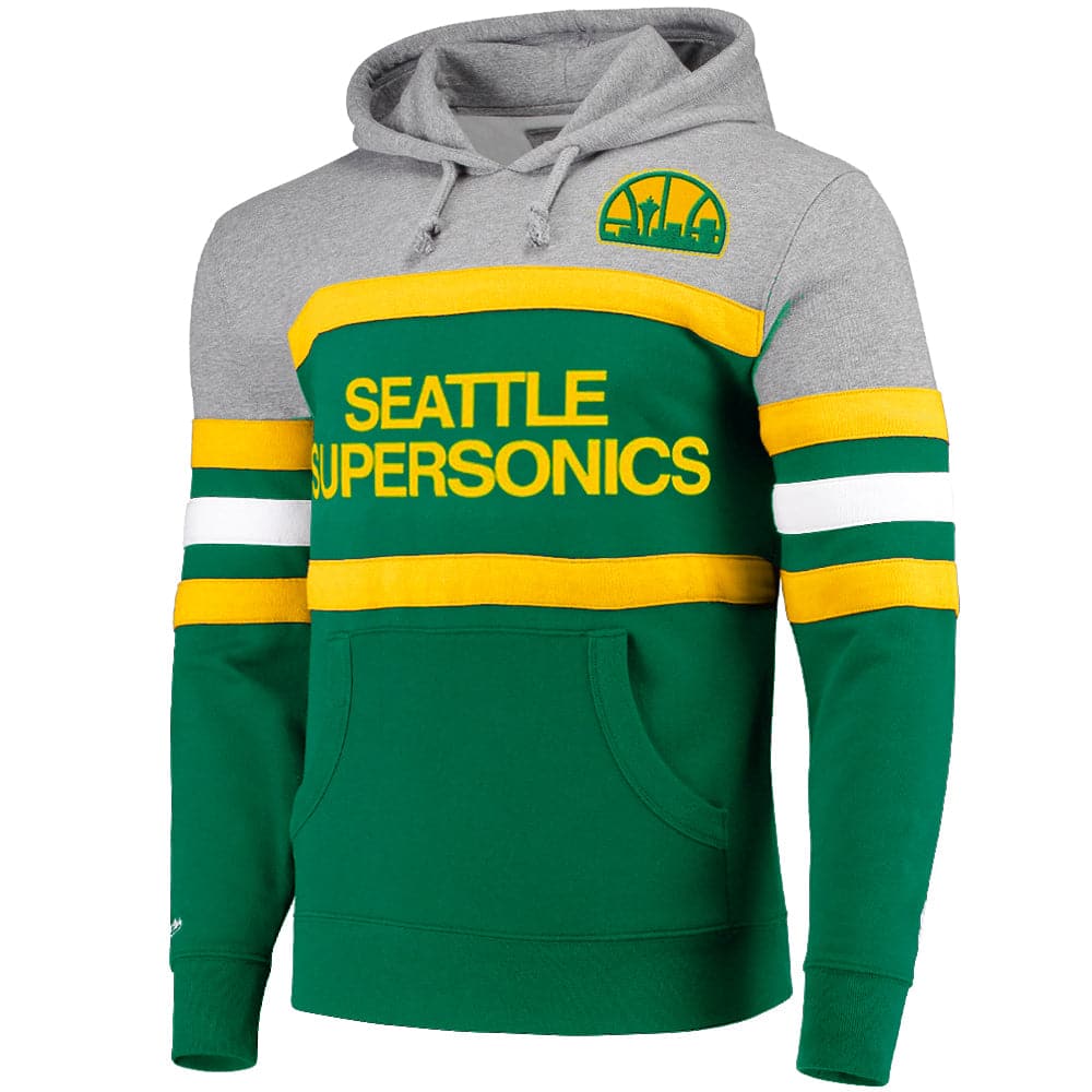 Mitchell And Ness Jumpers Seattle Supersonics Mitchell & Ness NBA Head Coach Premium Hoodie Jumper - Green