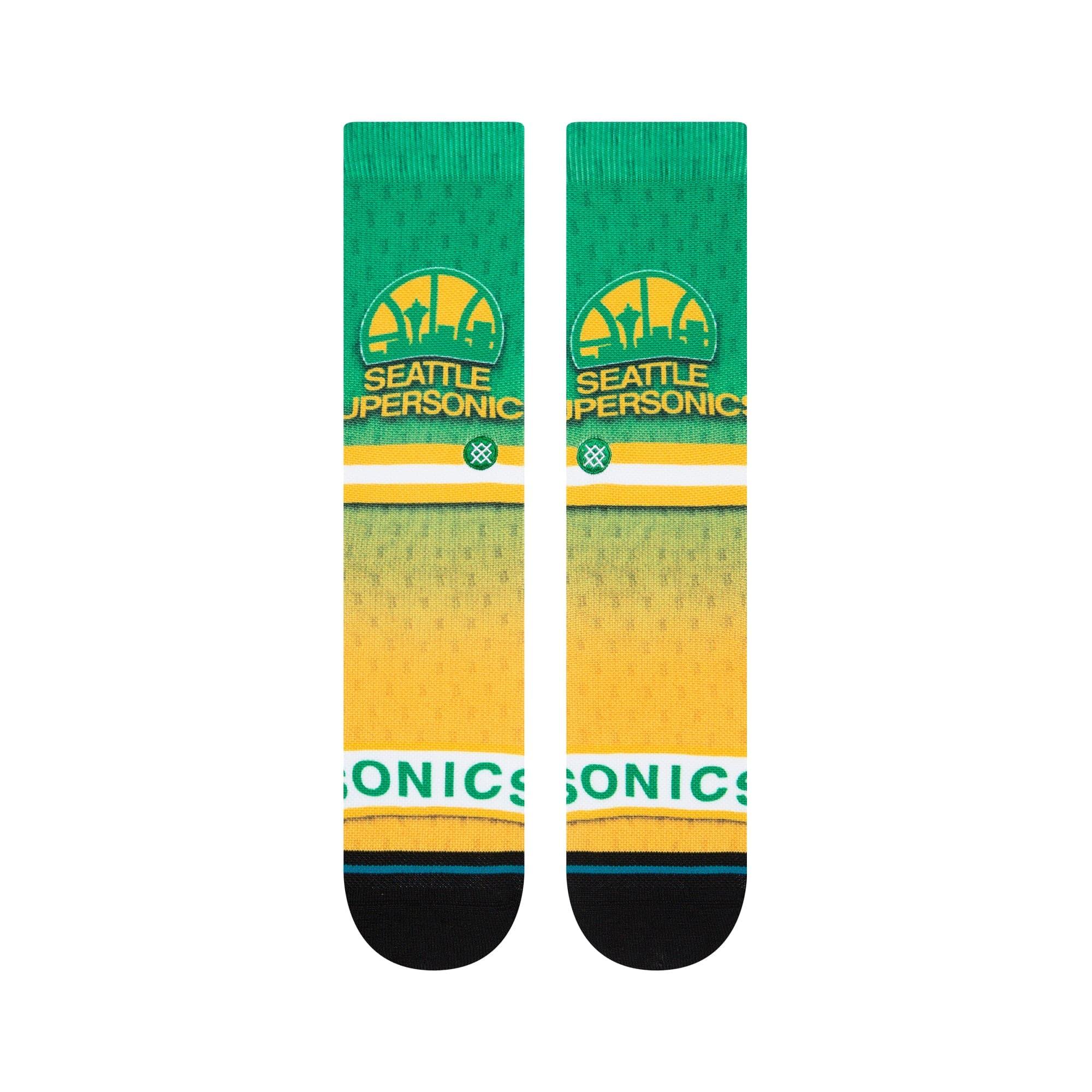 Stance Socks Large (9-12 US) Seattle Supersonics Stance NBA HWC Logo Fader Crew Socks - Green