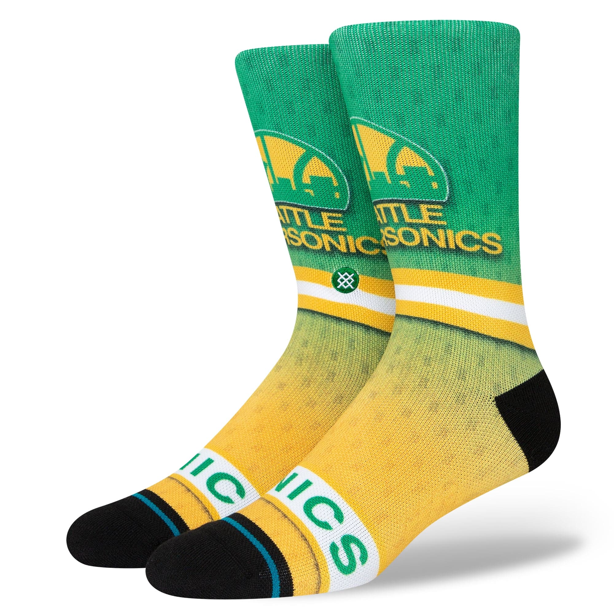 Stance Socks Large (9-12 US) Seattle Supersonics Stance NBA HWC Logo Fader Crew Socks - Green