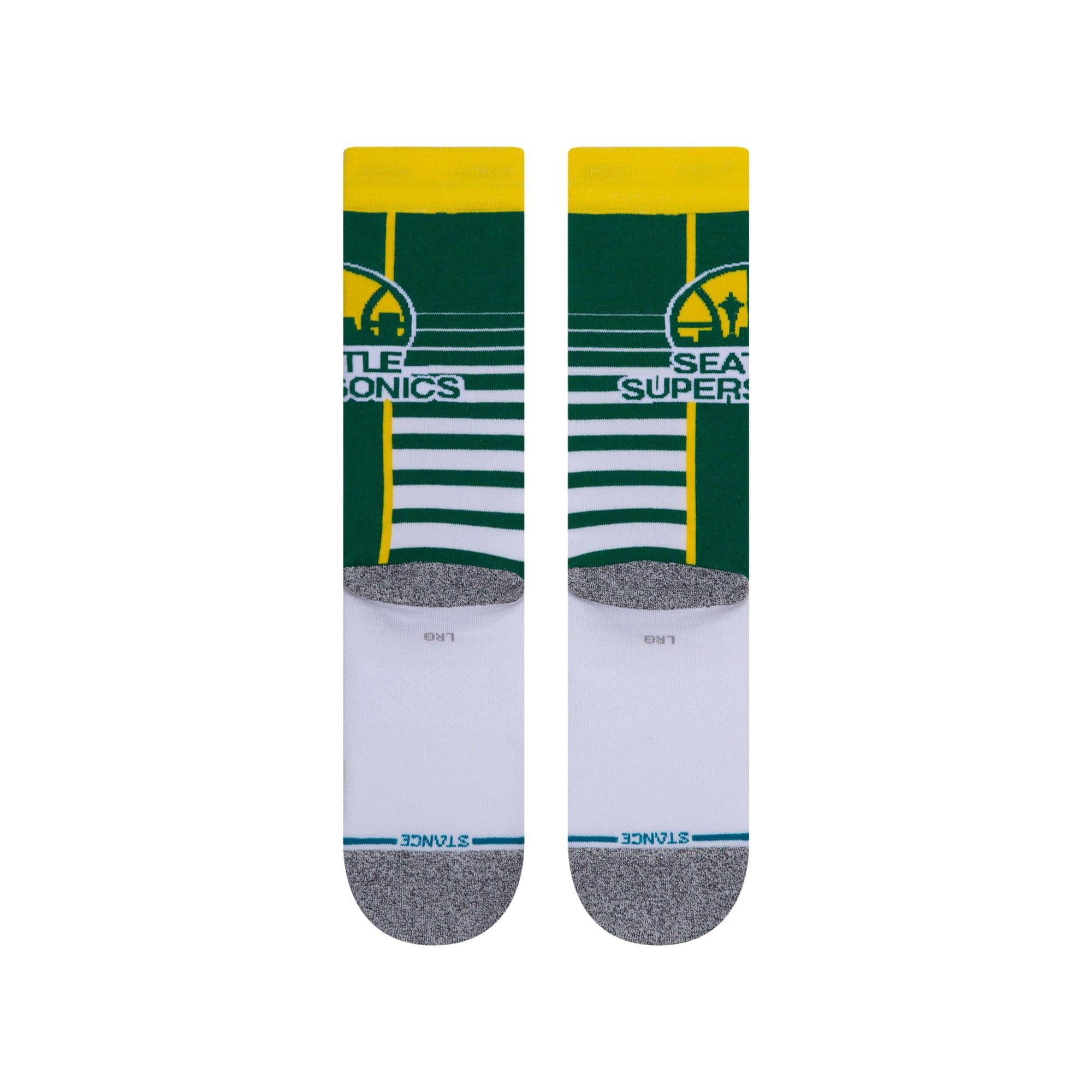 Stance Socks Seattle Supersonics Stance NBA HWC Retro Gradient Crew Socks - White/Green