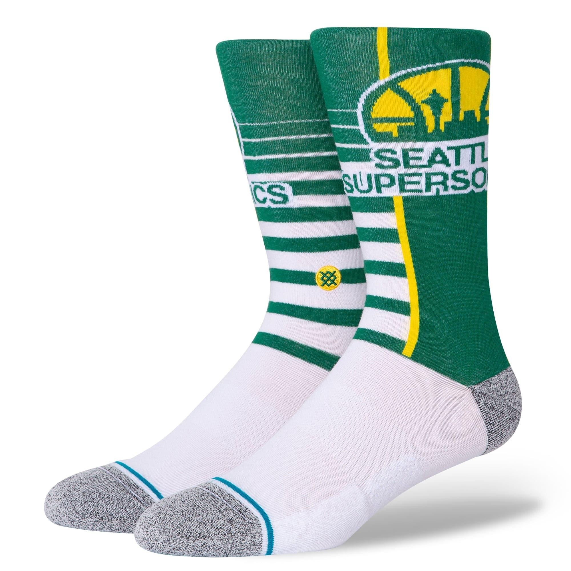 Stance Socks Seattle Supersonics Stance NBA HWC Retro Gradient Crew Socks - White/Green