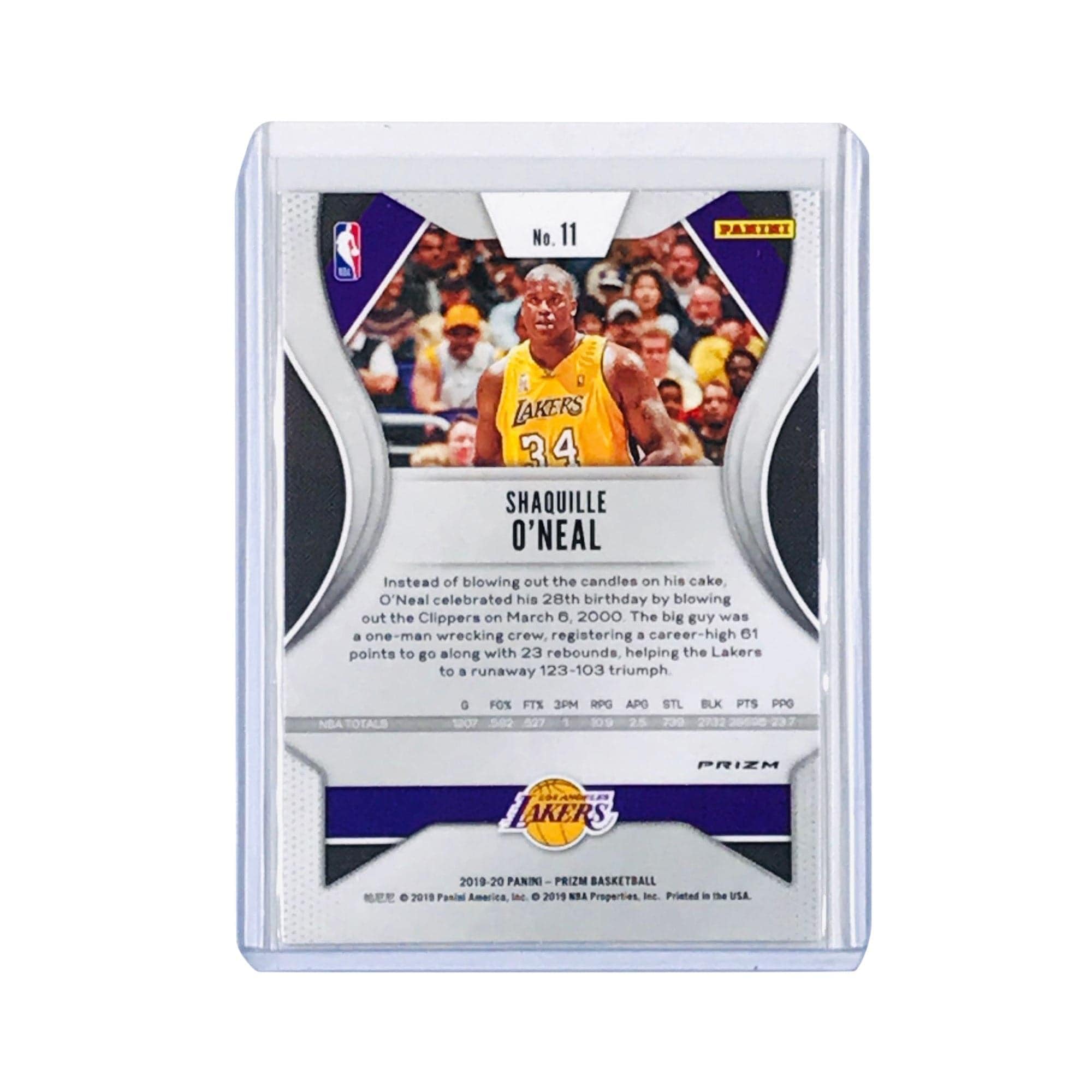 Panini Cards Shaquille O'Neal Los Angeles Lakers 2019-20 Panini Prizm NBA Red Wave Card