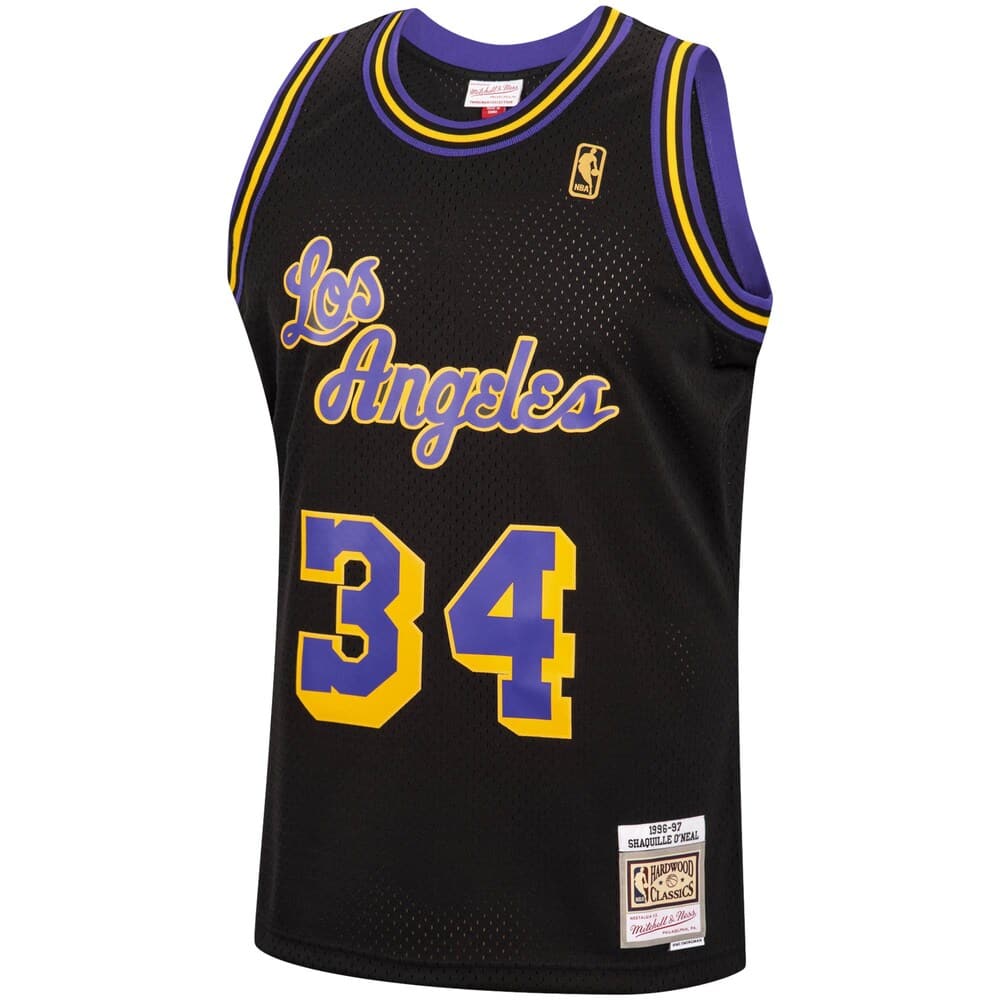 Mitchell And Ness Jerseys Shaquille O'Neal Los Angeles Lakers Mitchell & Ness NBA 96 Reload Swingman Jersey - Black