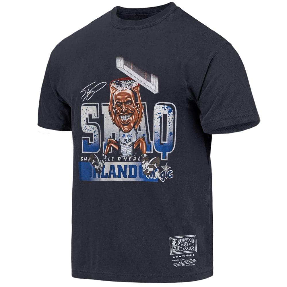 Mitchell And Ness T-Shirts Shaquille O'Neal Orlando Magic Mitchell & Ness NBA Caricature Vintage T-Shirt - Faded Black