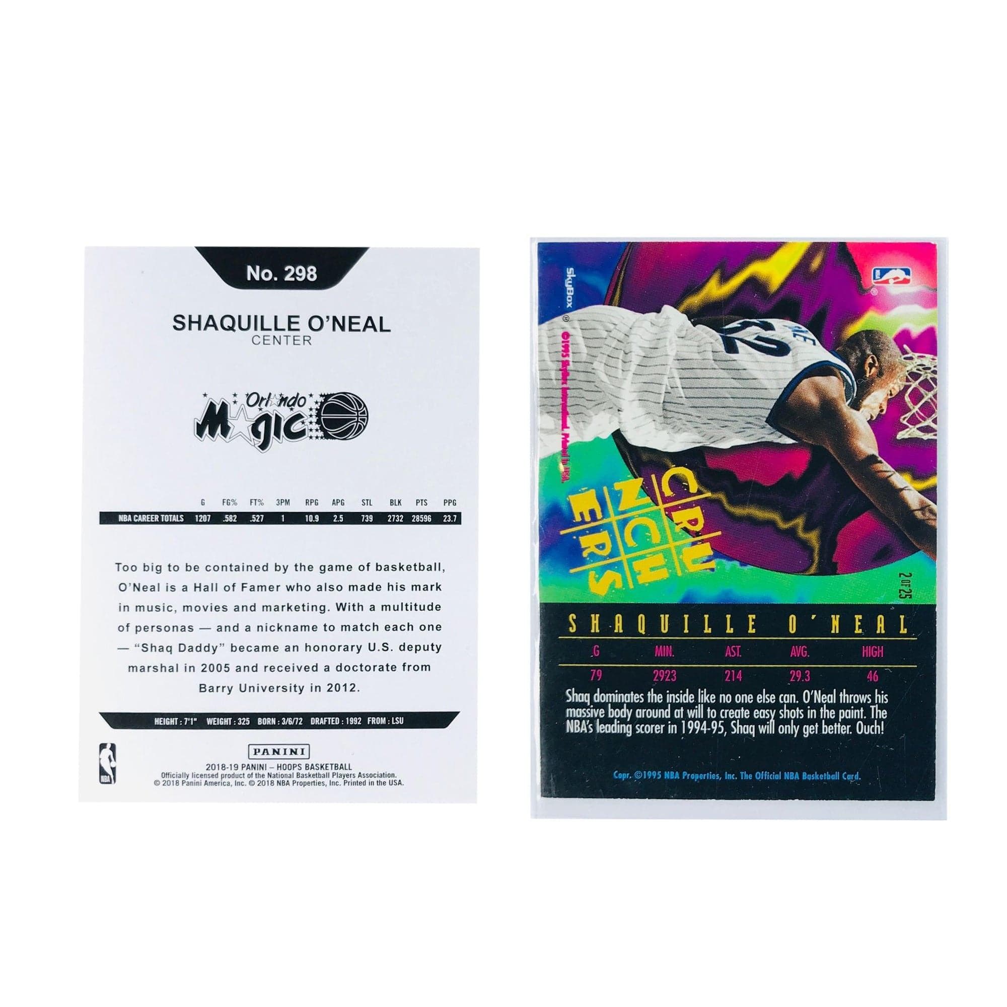 Panini Cards Shaquille O'Neal Orlando Magic NBA Hoops 2 Card Set