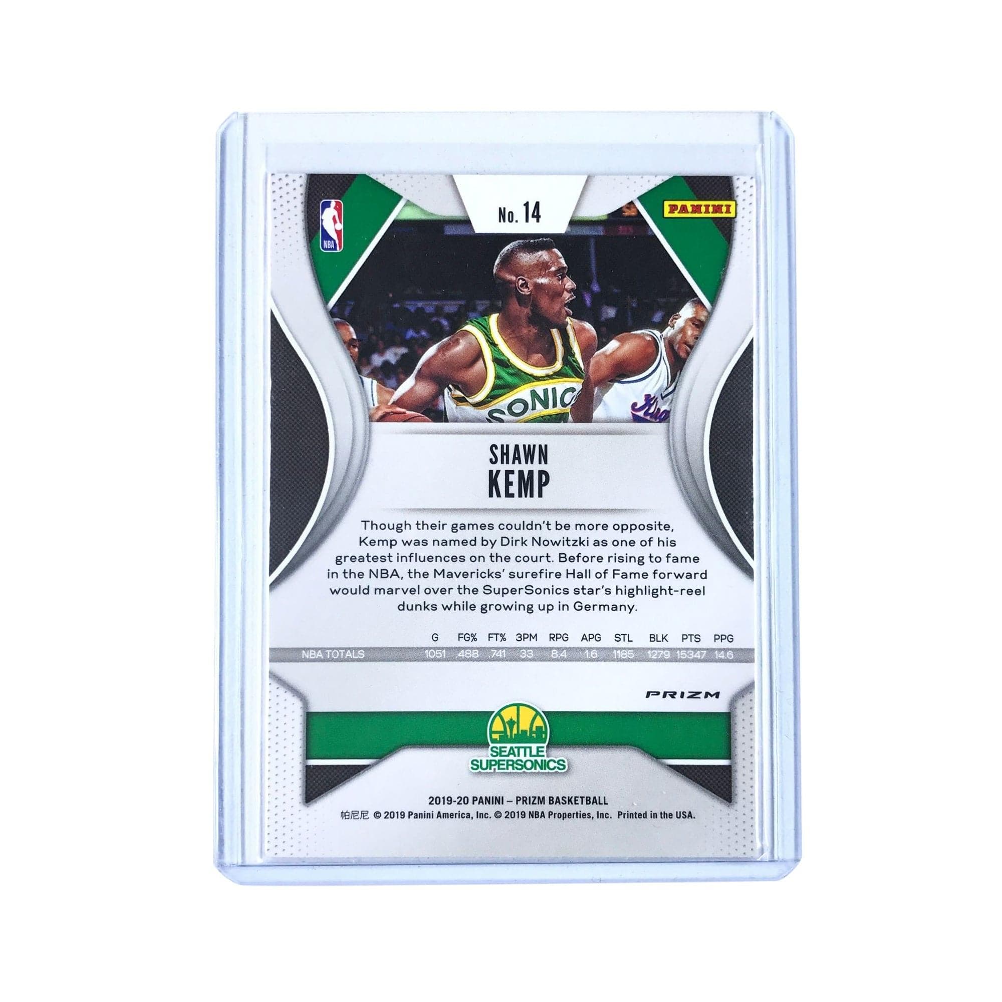 Panini Cards Shawn Kemp Seattle Supersonics 19-20 Panini Prizm NBA Red Wave 14 Card