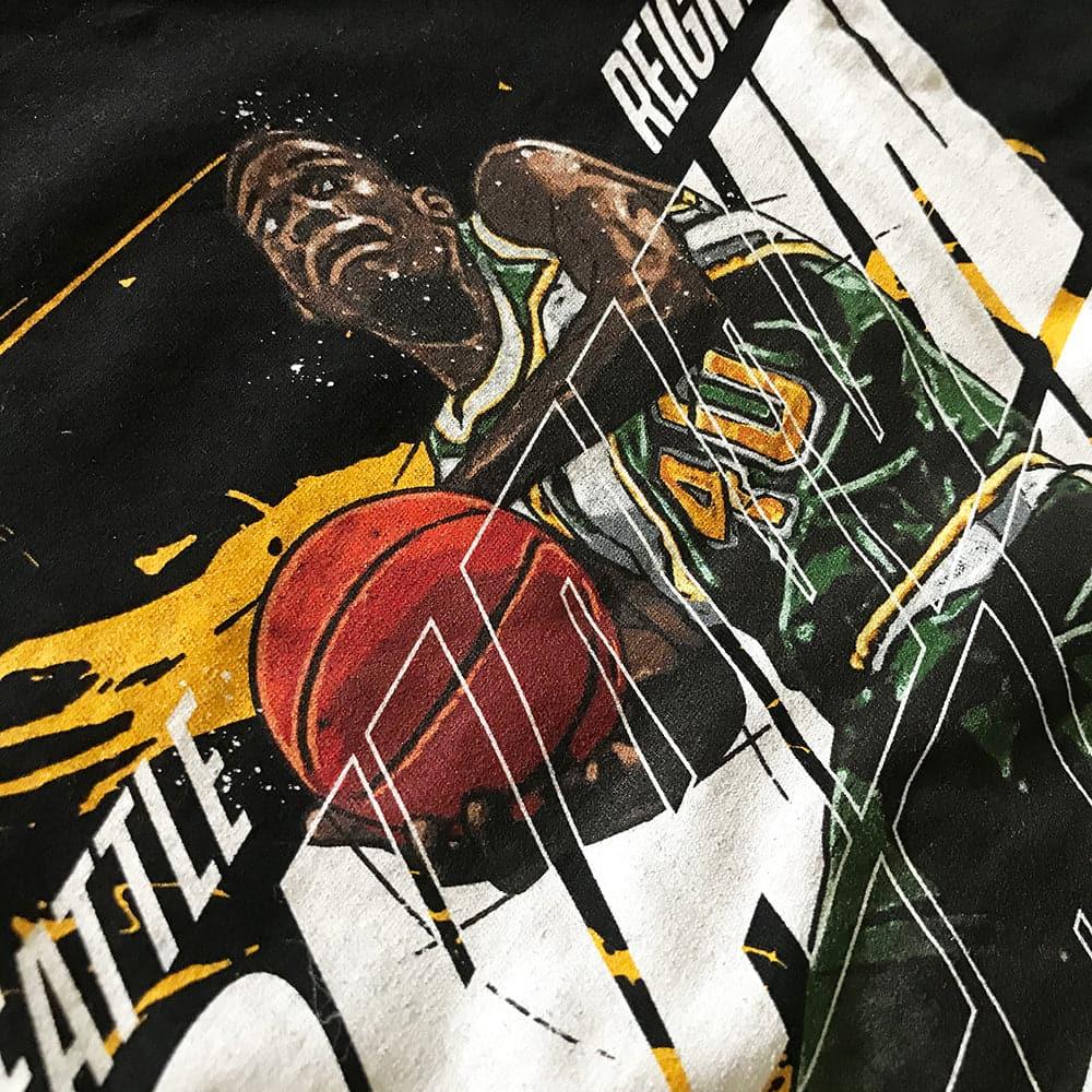 500 Level T-Shirts Shawn Kemp Seattle Supersonics 500 Level NBA Air T-Shirt - Black