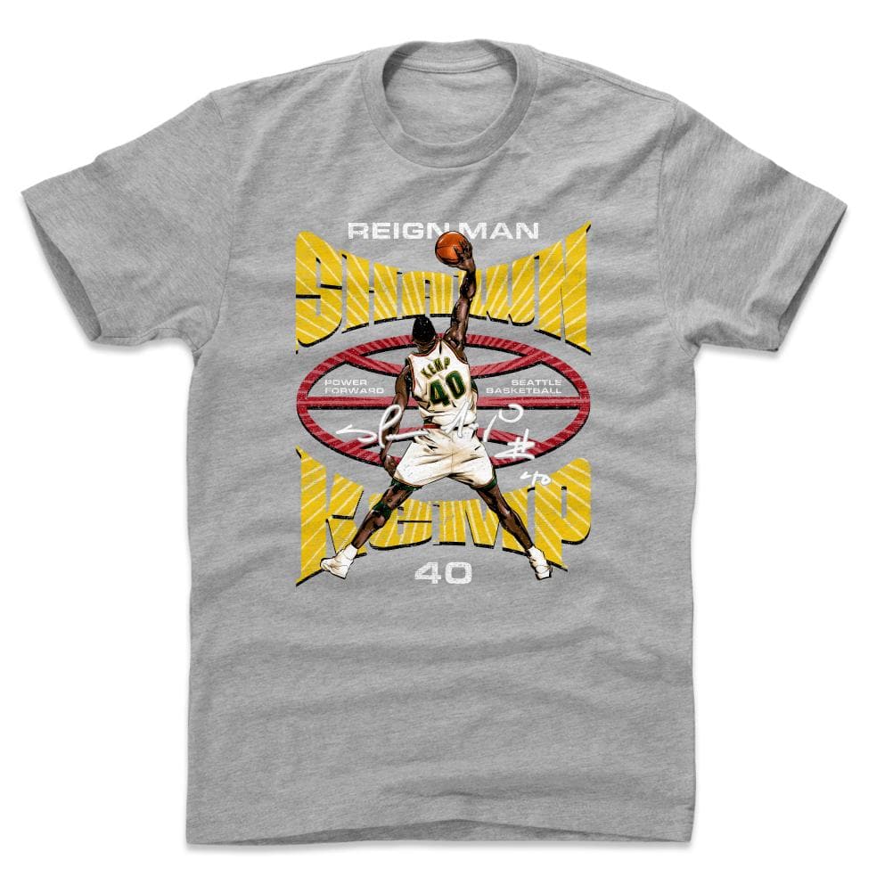 500 Level T-Shirts Shawn Kemp Seattle Supersonics 500 Level NBA HWC Pose T-Shirt - Grey