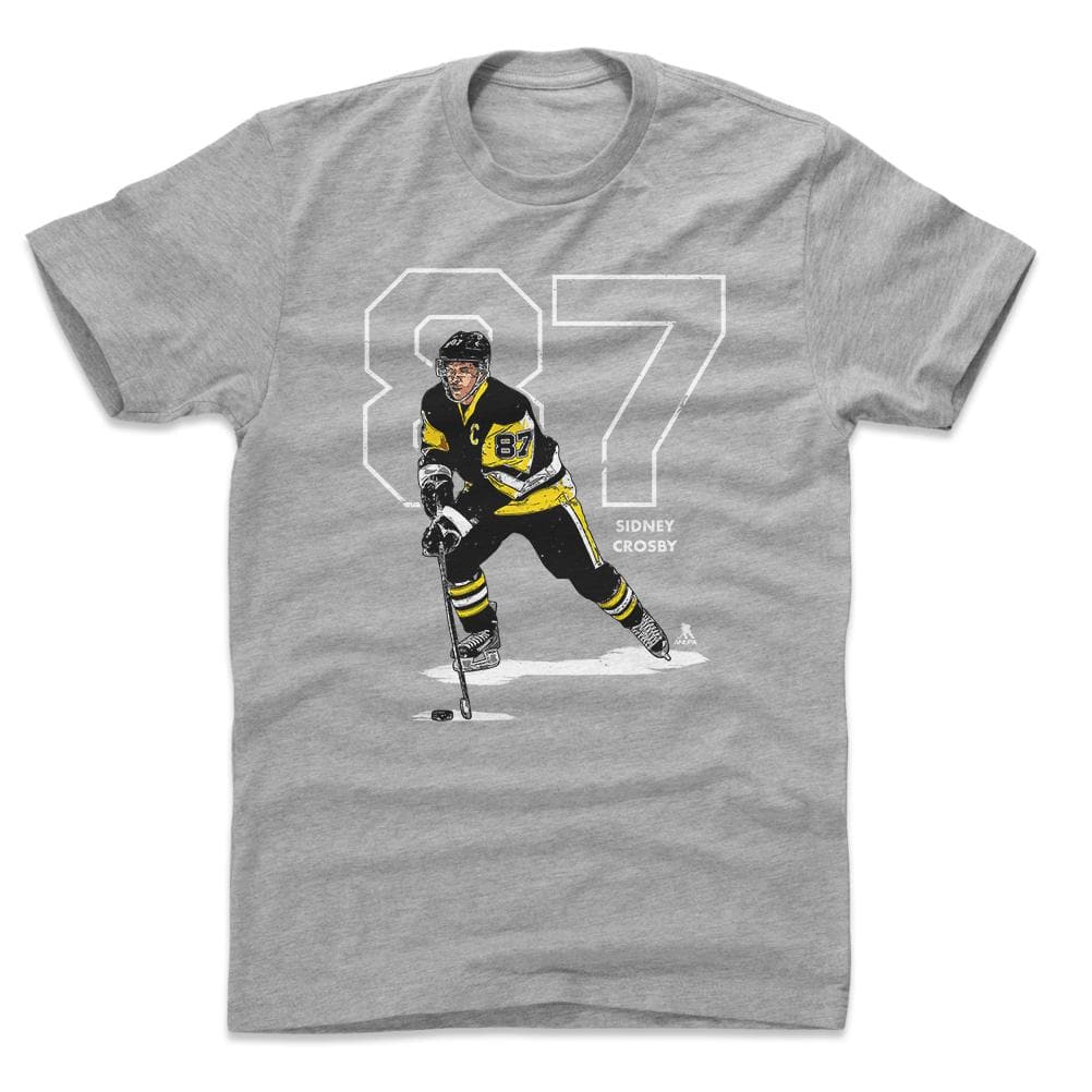 500 Level T-Shirts Sidney Crosby Pittsburgh Penguins 500 Level NHL Outline T-Shirt - Gray
