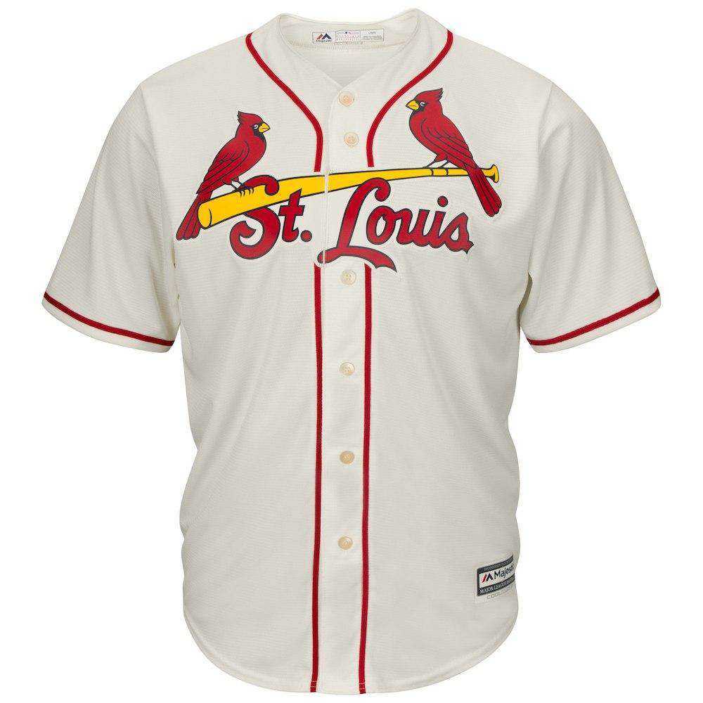 Majestic Athletic Jerseys St Louis Cardinals Majestic MLB AC Cool Base Replica Jersey - Cream