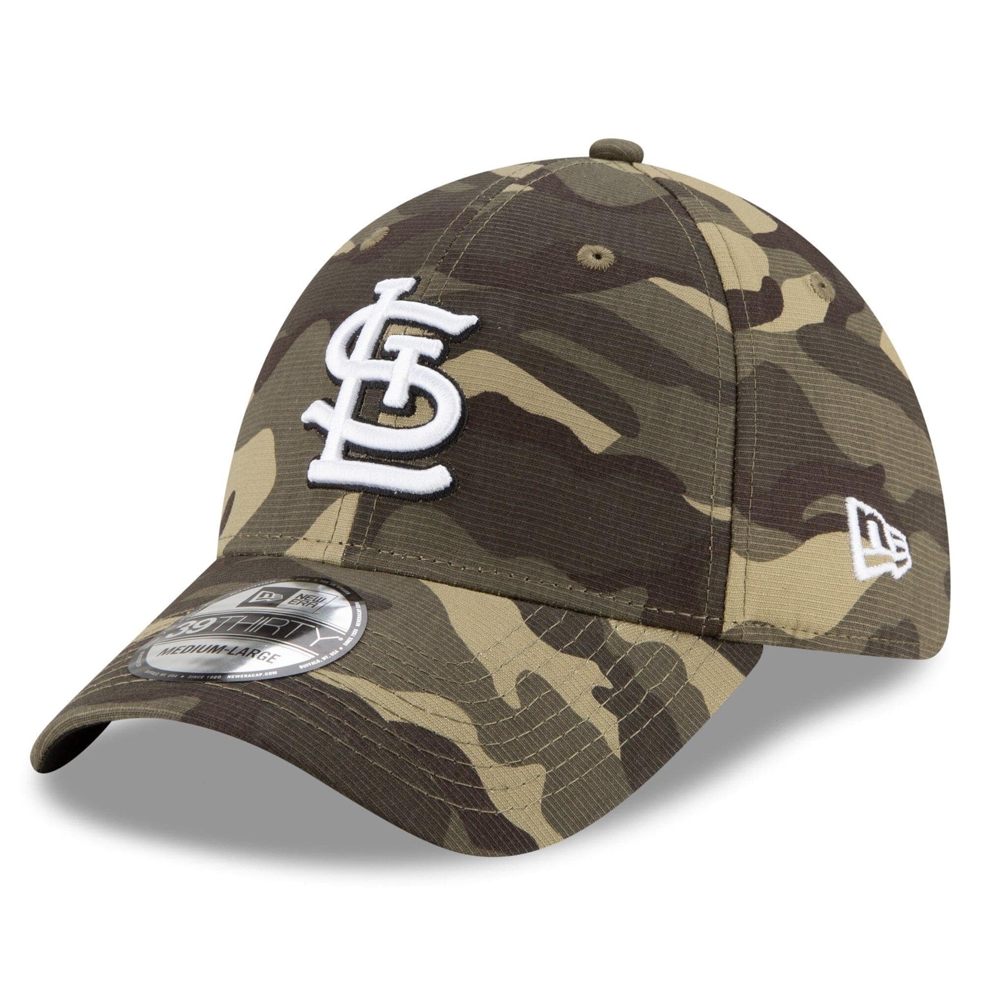 New Era Caps St. Louis Cardinals New Era MLB 2021 Armed Forces 39THIRTY Flex Fit Curve Hat - Camo