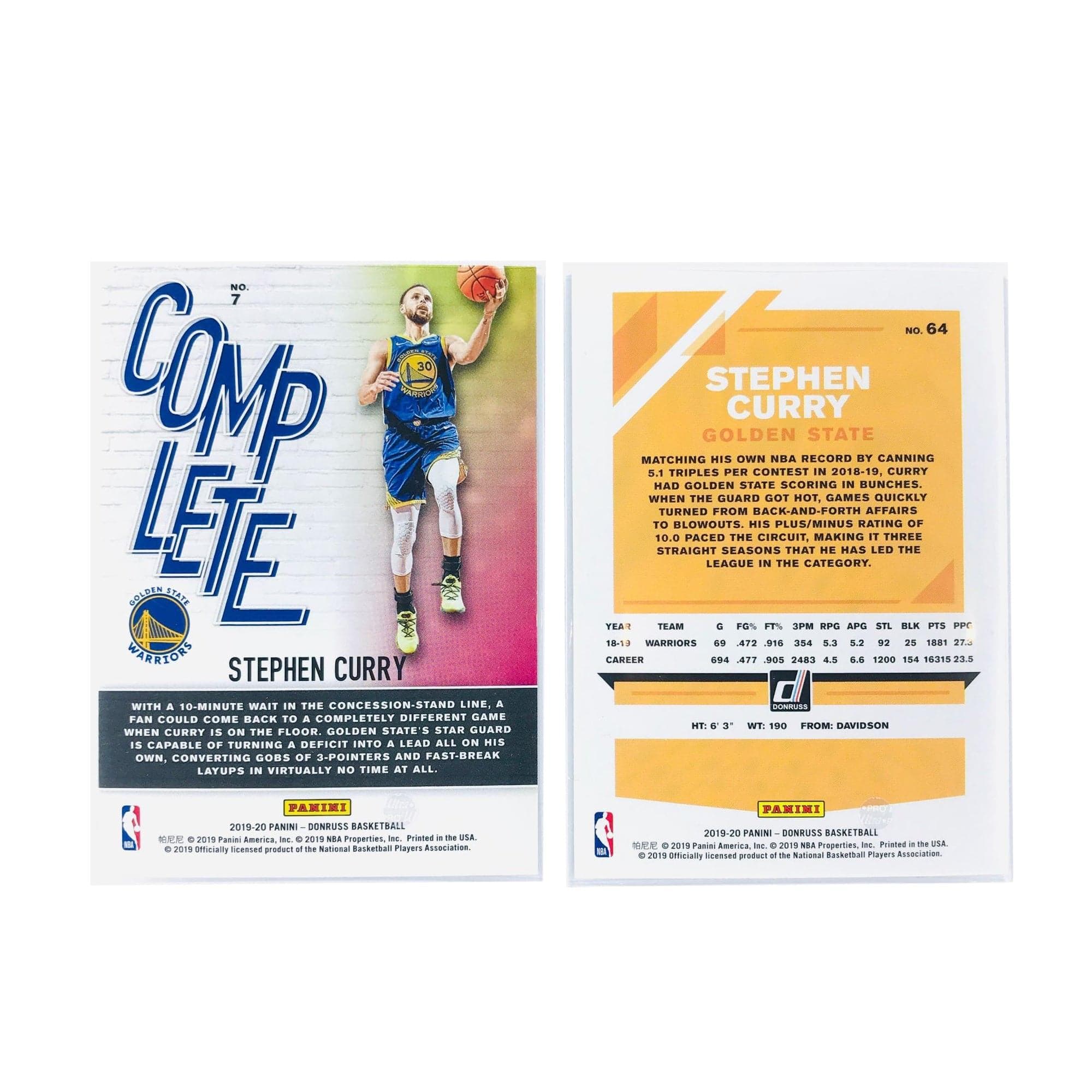 Panini Cards Steph Curry Golden State Warriors 19-20 Panini NBA 2 Card Green Parallel Set