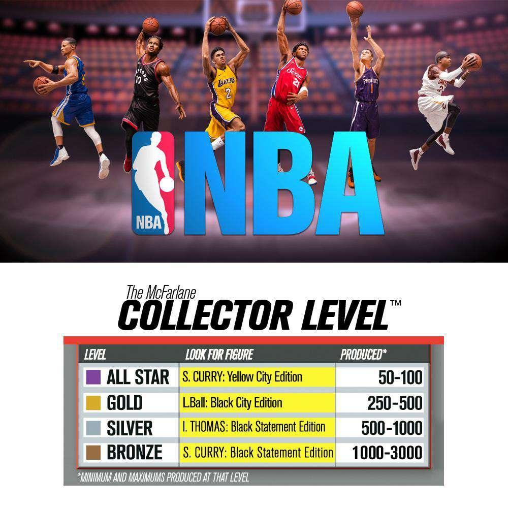 McFarlane Toys Figures Steph Curry Golden State Warriors McFarlane NBA Series 32 7" Figure - Statement Black