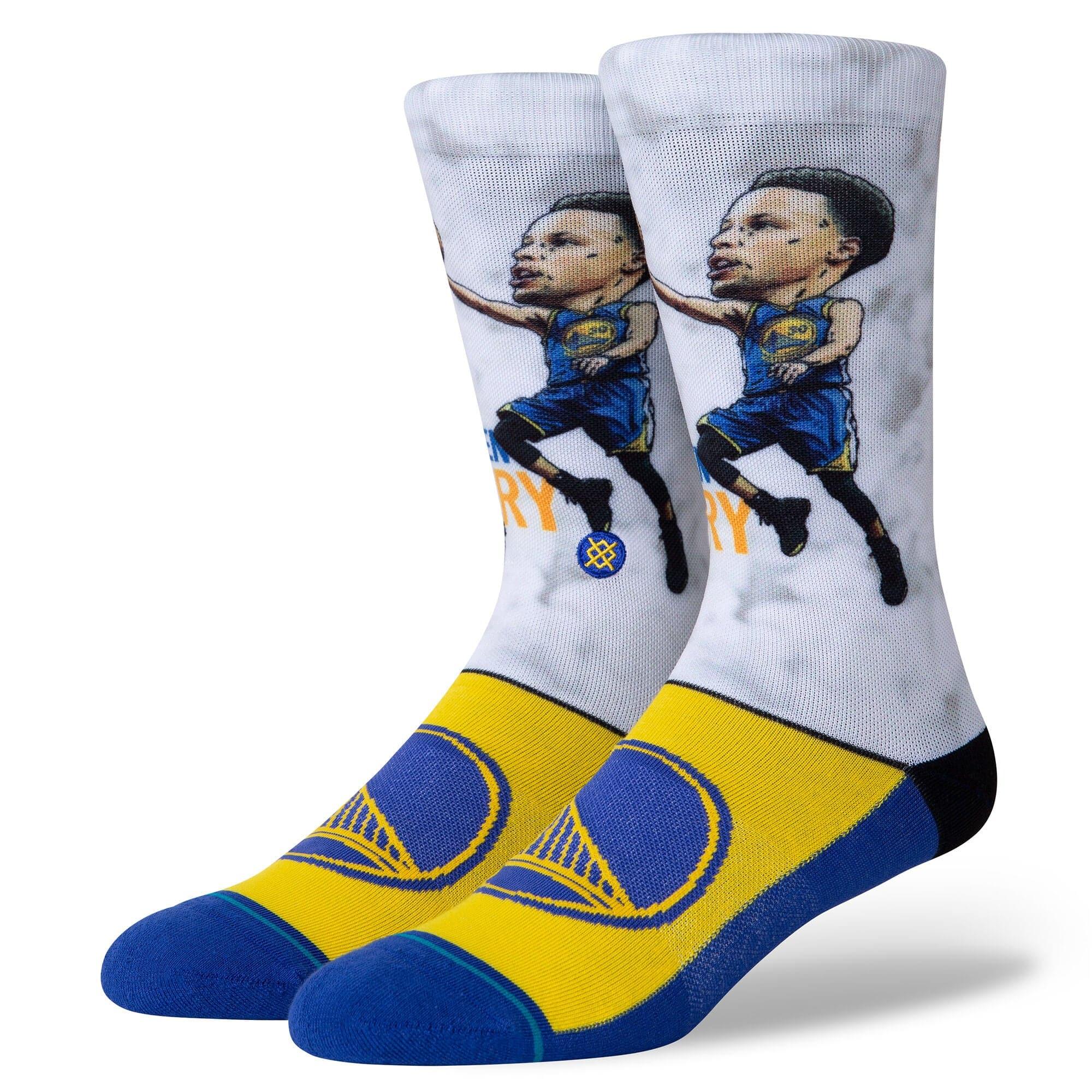 Stance Socks Steph Curry Golden State Warriors Stance NBA Big Head 2 Crew Socks