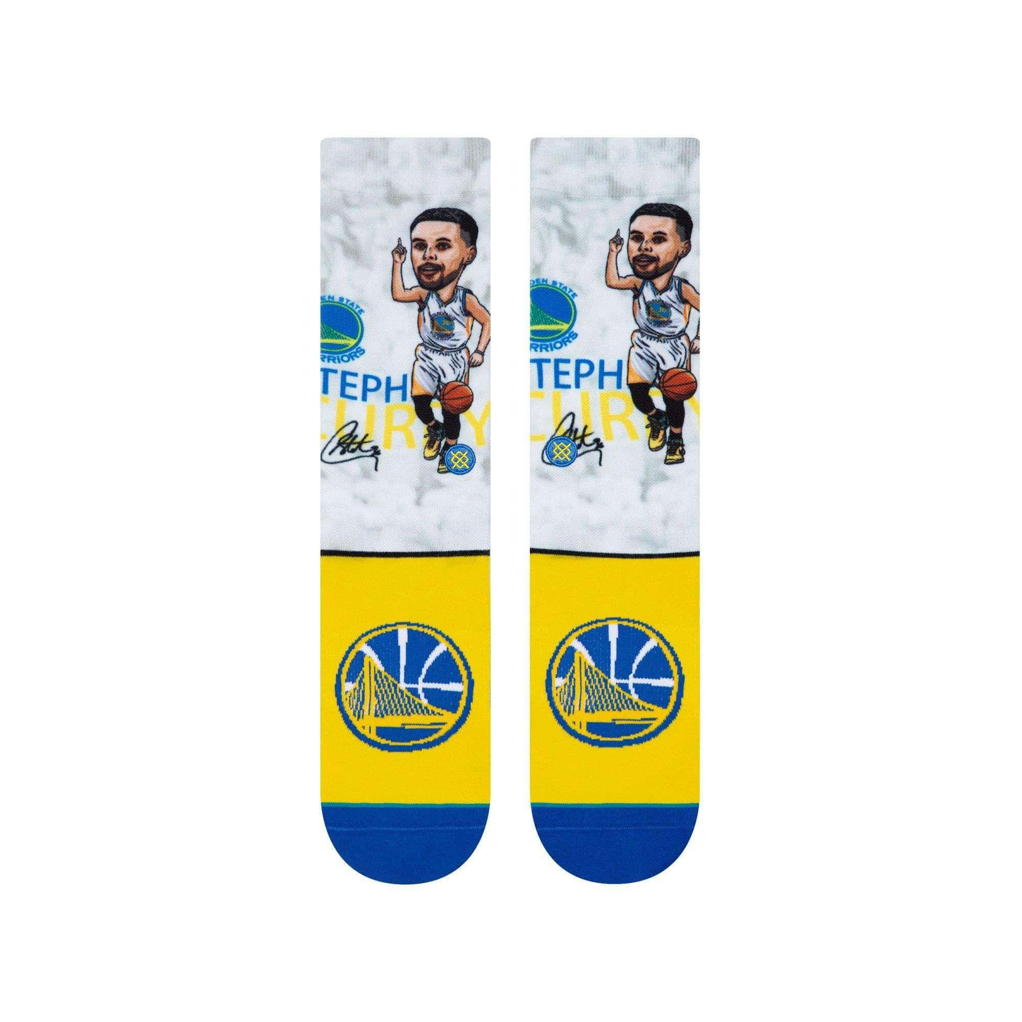 Stance Socks Steph Curry Golden State Warriors Stance NBA Big Head Crew Socks