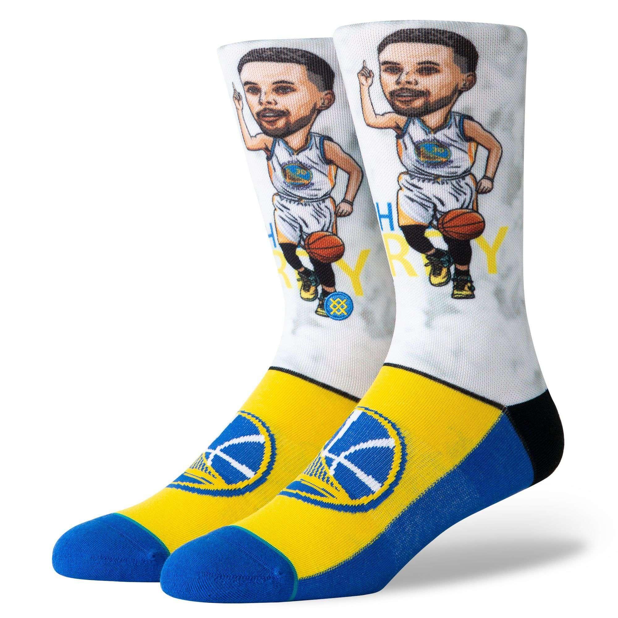 Stance Socks Steph Curry Golden State Warriors Stance NBA Big Head Crew Socks