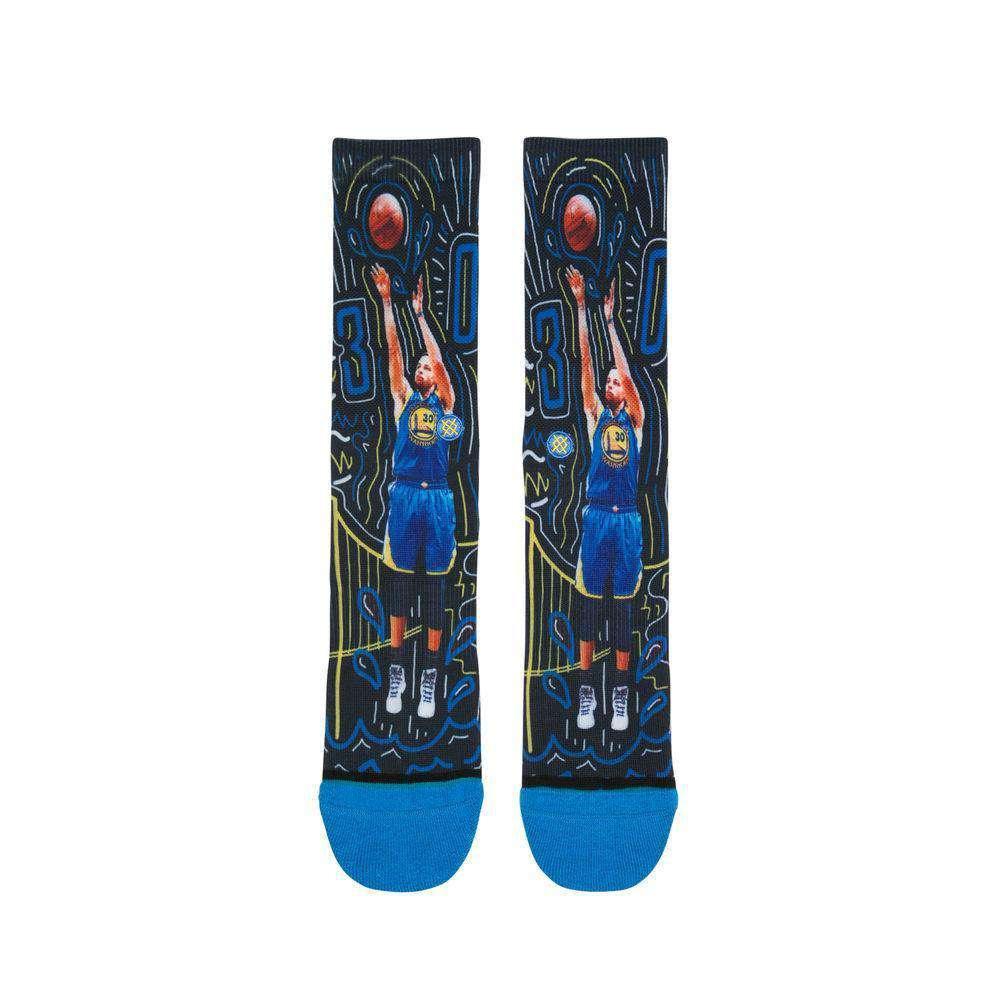 Stance Socks Large (9-12 US) Steph Curry Golden State Warriors Stance NBA Sketchbook Crew Socks - Black