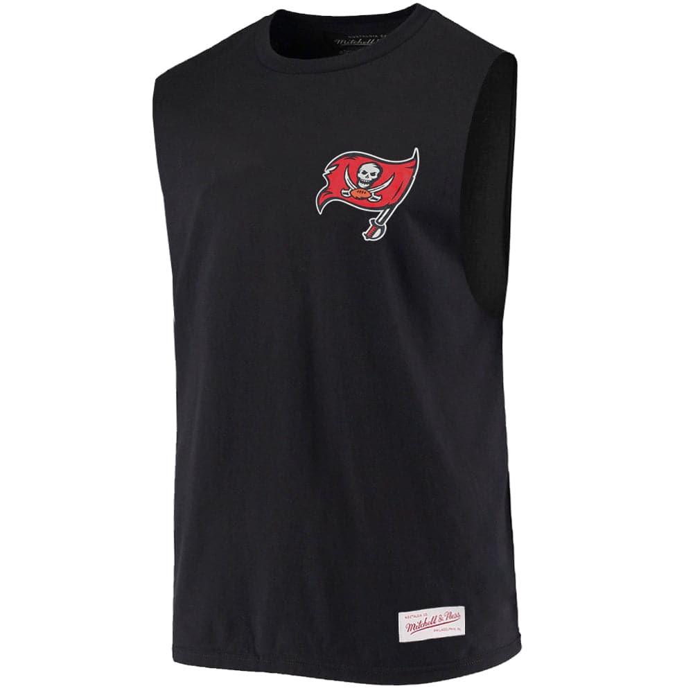 Mitchell And Ness T-Shirts Tampa Bay Buccaneers Mitchell & Ness NFL Retro Repeat Muscle T-Shirt - Black