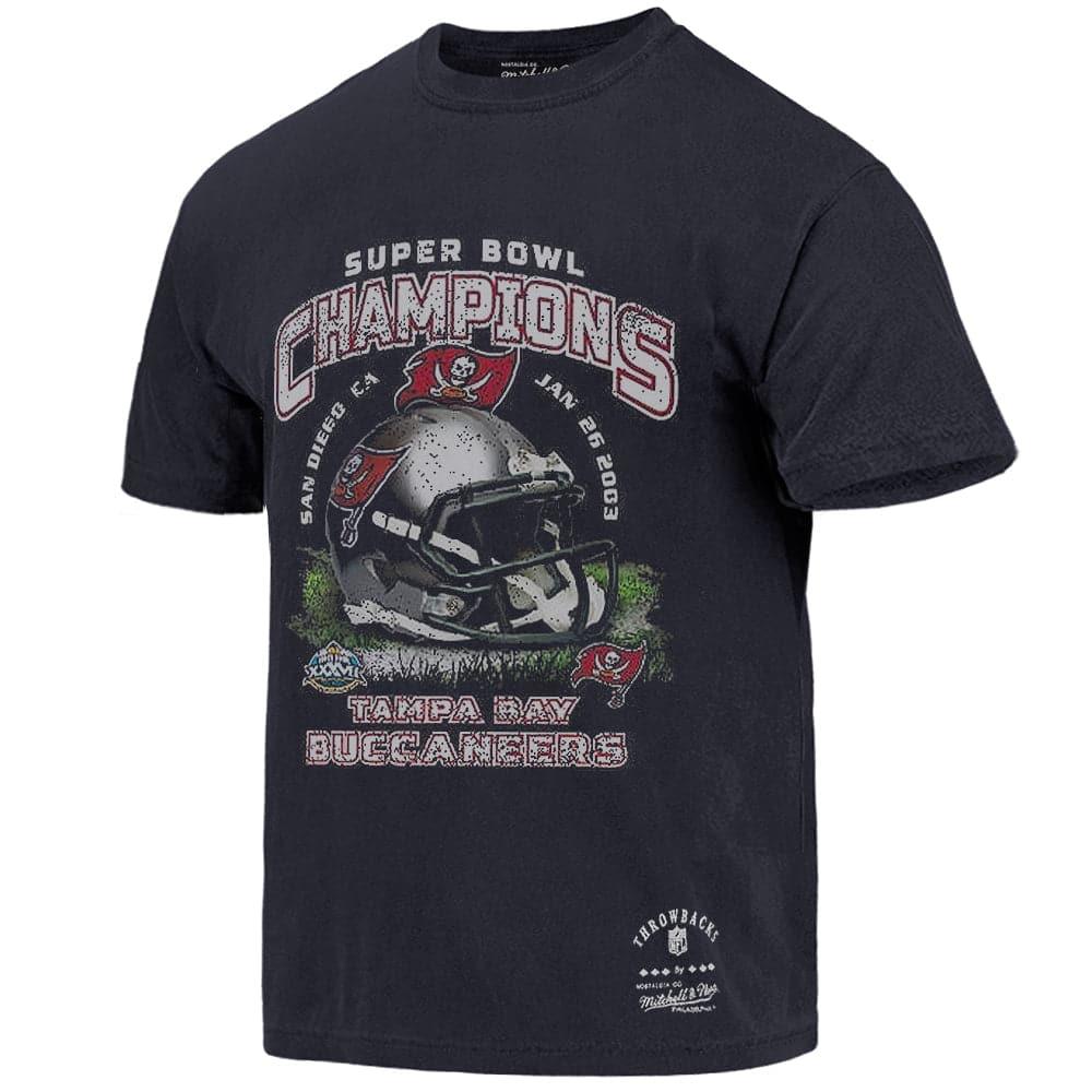 Mitchell And Ness T-Shirts Tampa Bay Buccaneers Mitchell & Ness NFL SB XXXVII Champs Vintage T-Shirt - Faded Black