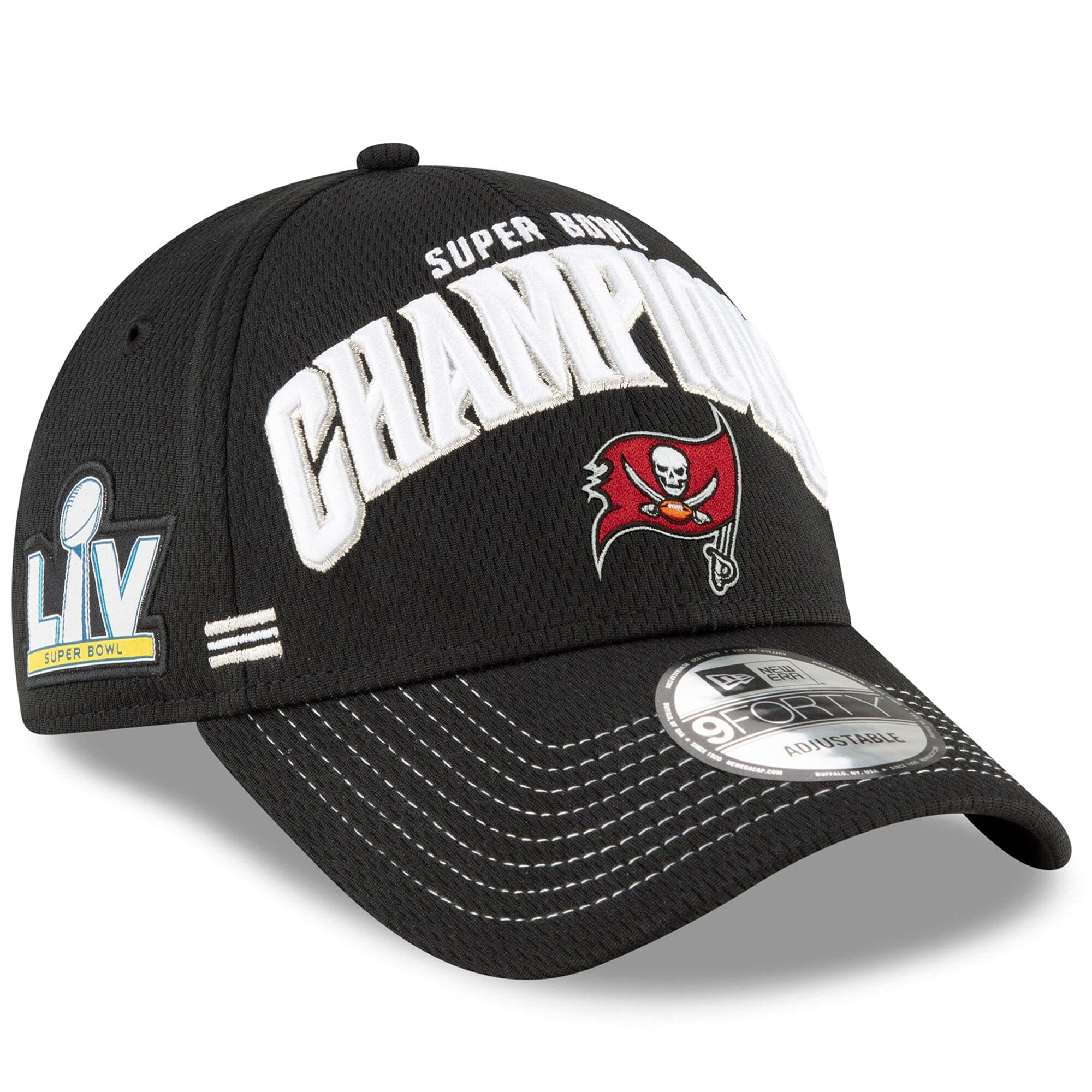 New Era Caps Tampa Bay Buccaneers New Era NFL Super Bowl LV Champions 9FORTY Snapback Hat - Black