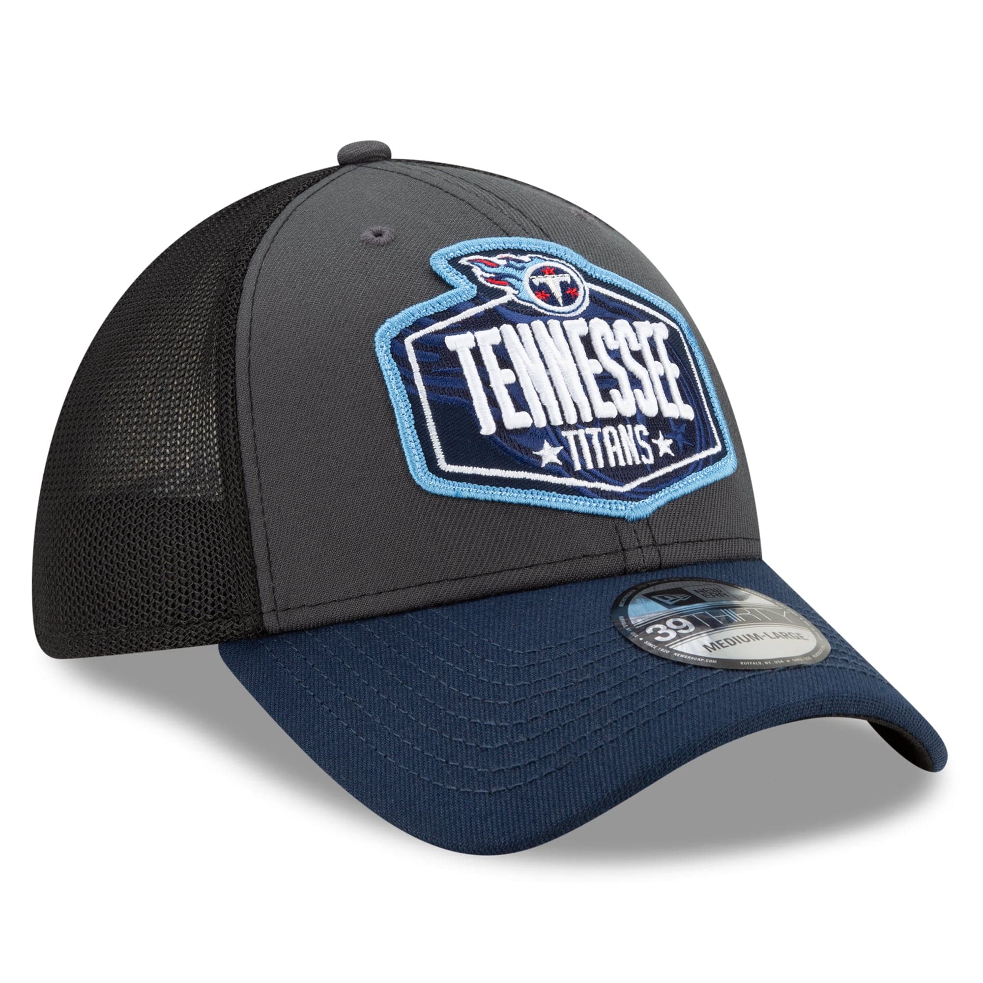New Era Caps Tennessee Titans New Era 2021 NFL Draft 39THIRTY Flex Fit Curve Hat - Graphite