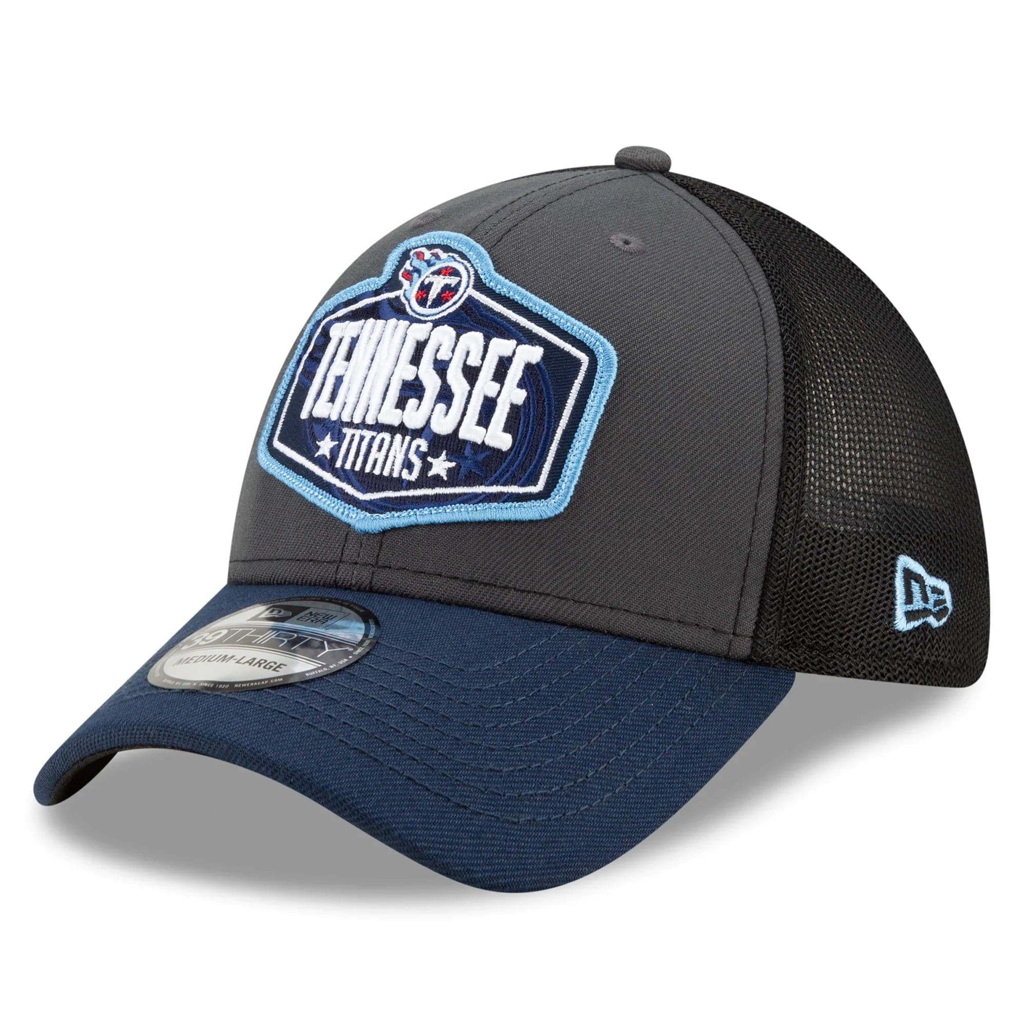 New Era Caps Tennessee Titans New Era 2021 NFL Draft 39THIRTY Flex Fit Curve Hat - Graphite