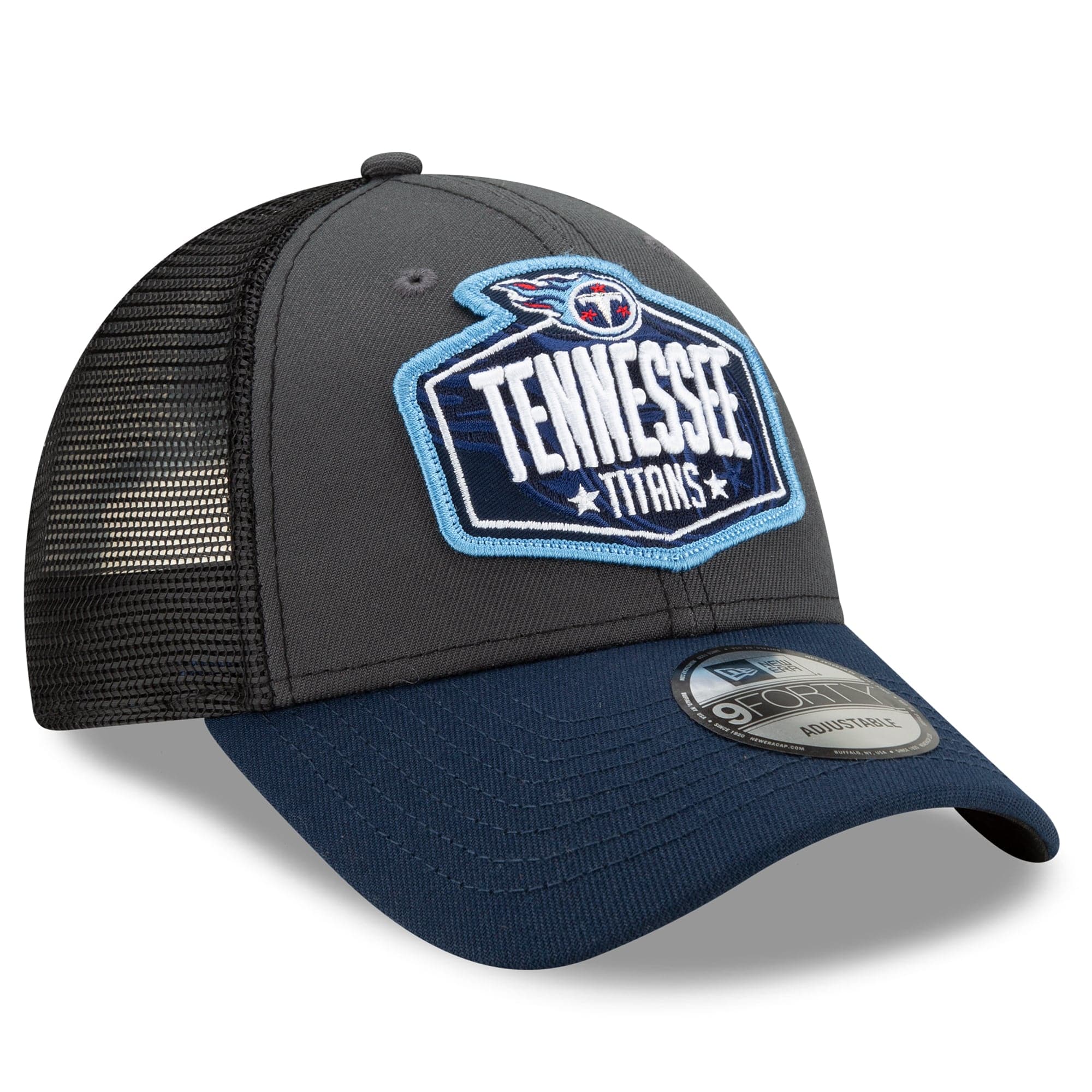 New Era Caps Tennessee Titans New Era 2021 NFL Draft 9FORTY Snapback Curve Hat - Graphite