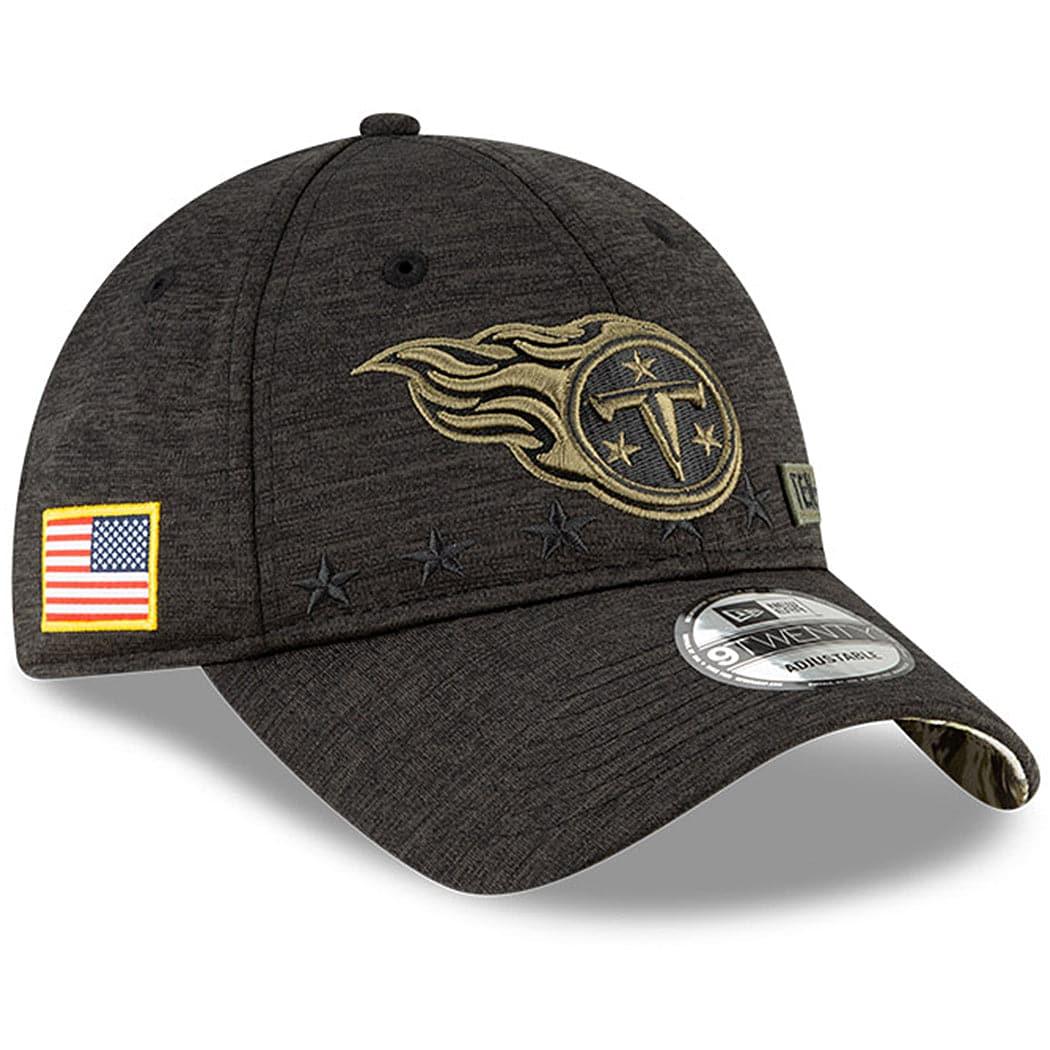 New Era Caps Tennessee Titans New Era NFL 2020 Salute To Service 9TWENTY Curve Hat - Black