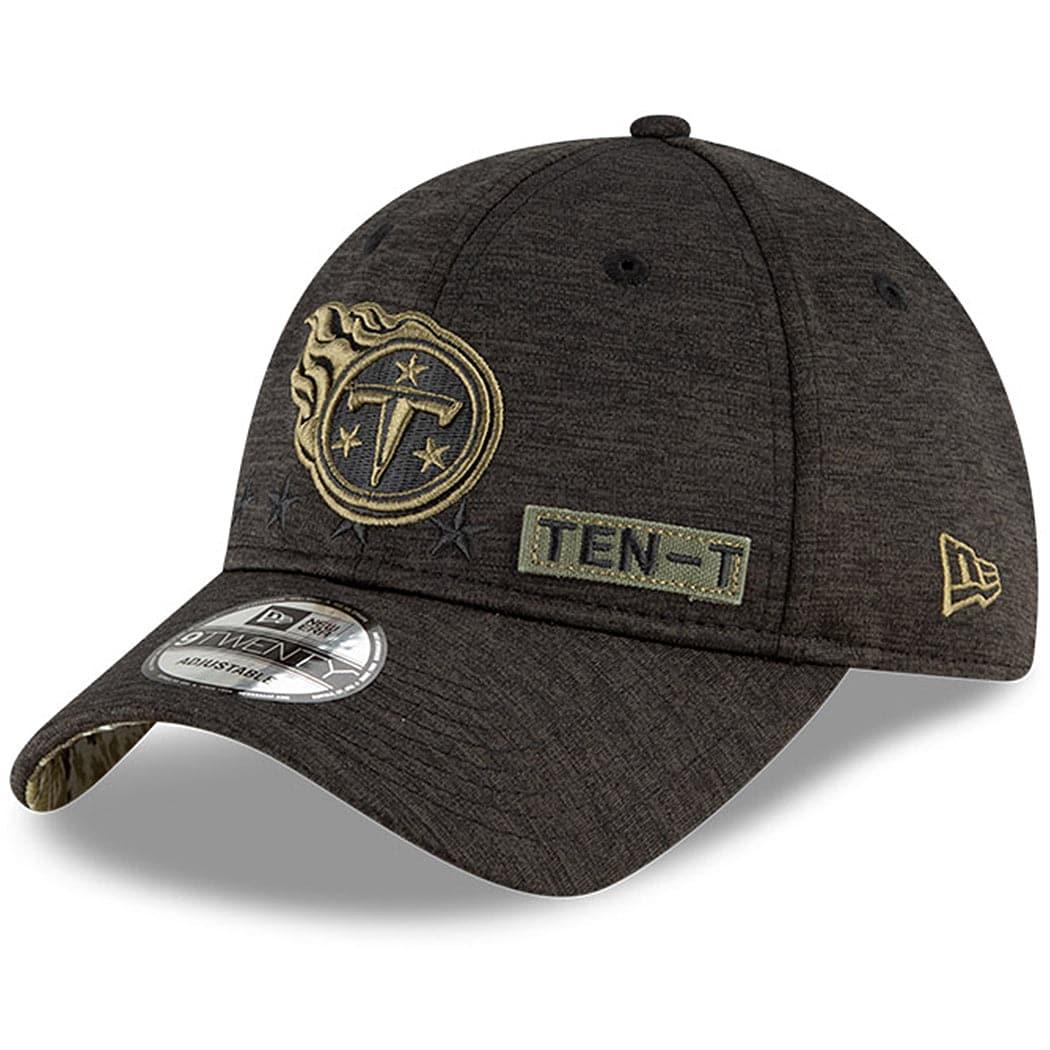 New Era Caps Tennessee Titans New Era NFL 2020 Salute To Service 9TWENTY Curve Hat - Black