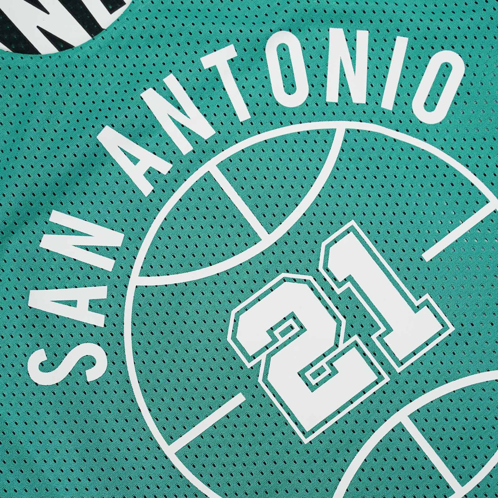 Mitchell And Ness T-Shirts Tim Duncan San Antonio Spurs Mitchell & Ness NBA Reversible Mesh Tank - Black/Teal