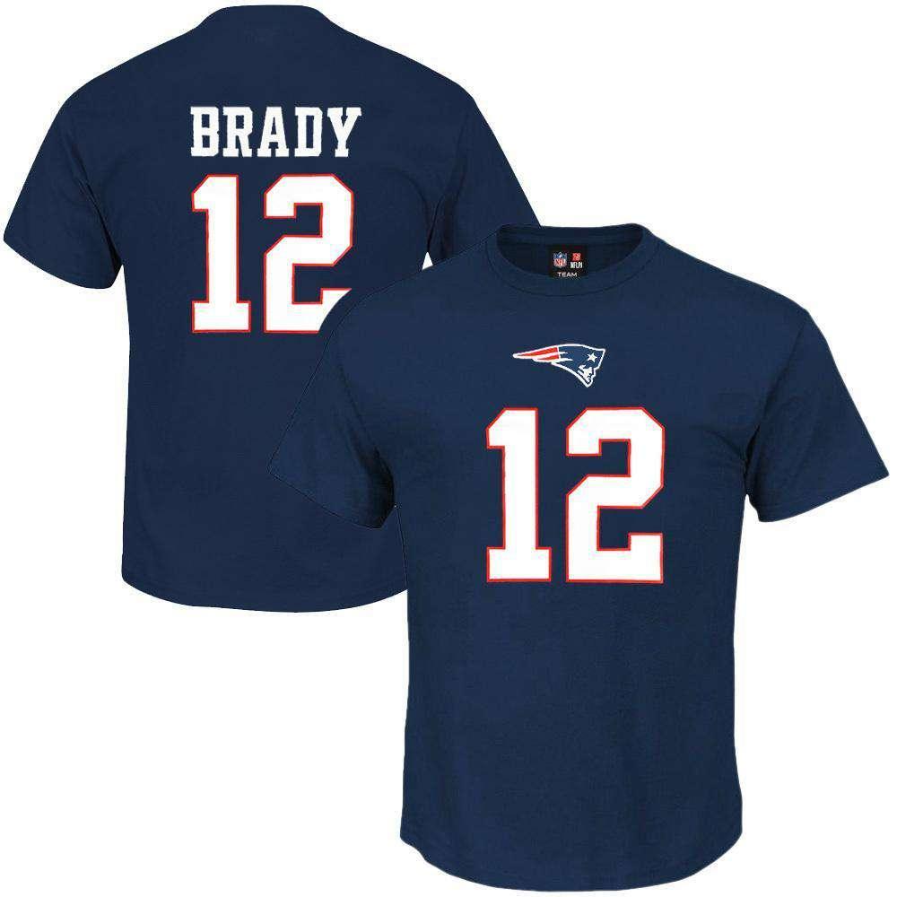 NFL Team Apparel T-Shirts Tom Brady New England Patriots NFL PA Player T-Shirt - Navy