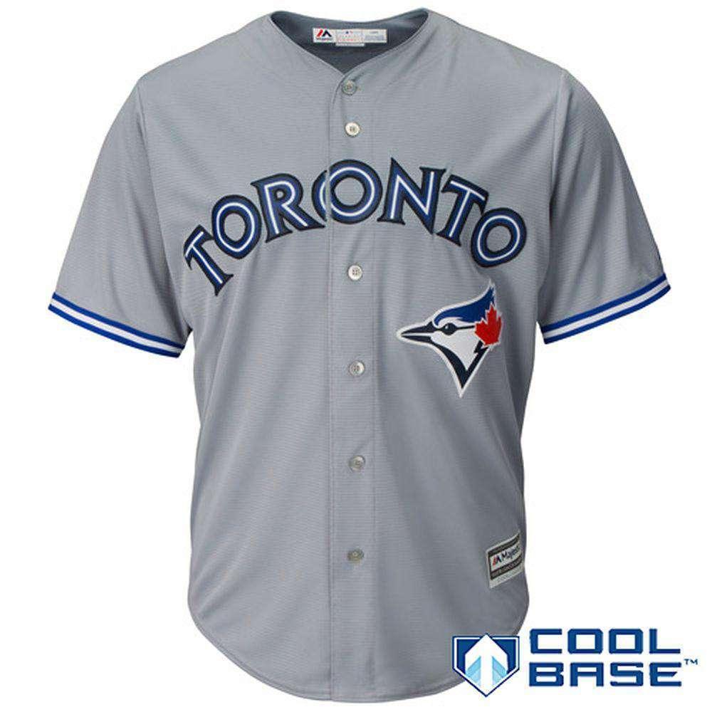 Majestic Athletic Jerseys Toronto Blue Jays Majestic MLB AC Cool Base Replica Jersey - Grey