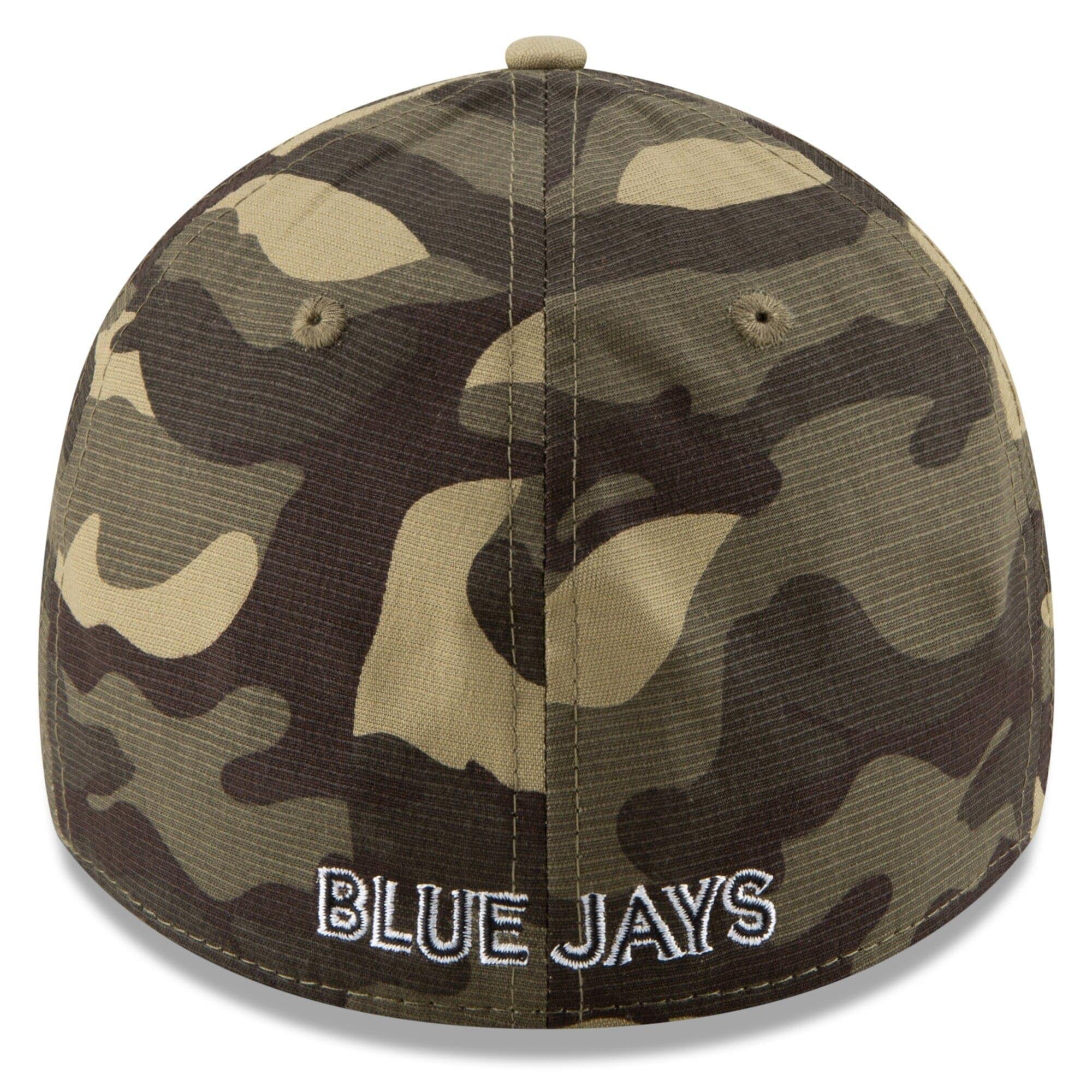 New Era Caps Toronto Blue Jays New Era MLB 2021 Armed Forces 39THIRTY Flex Fit Curve Hat - Camo