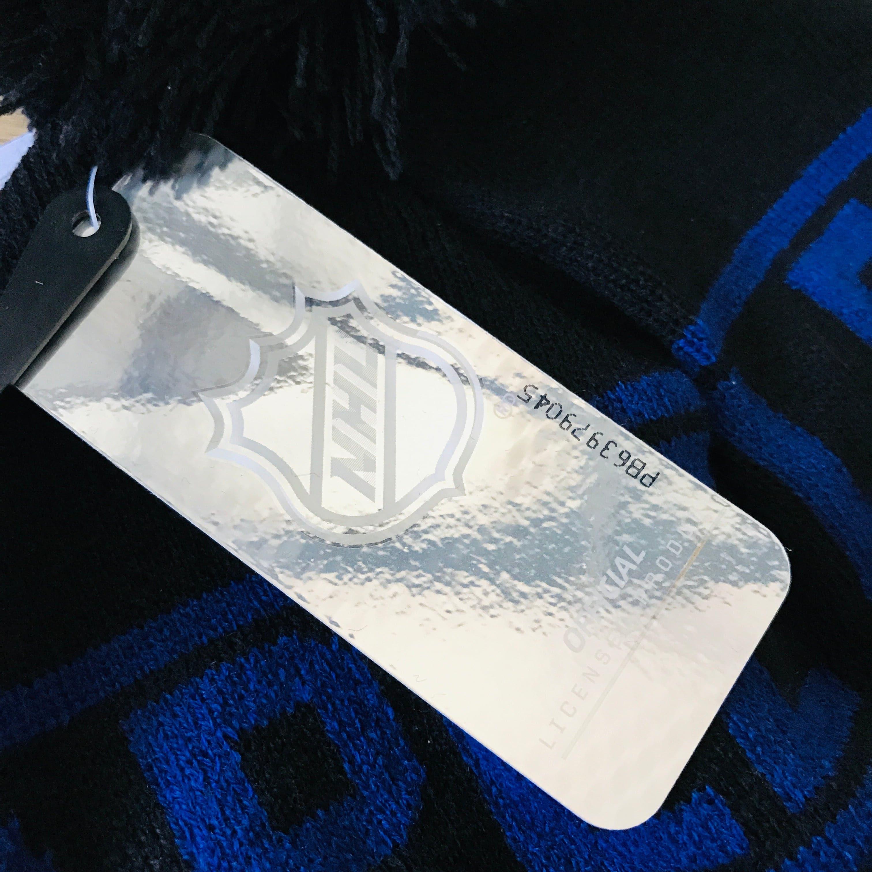 NHL Branded Beanies Toronto Maple Leafs NHL Team Stripe Pom Knit Beanie - Black