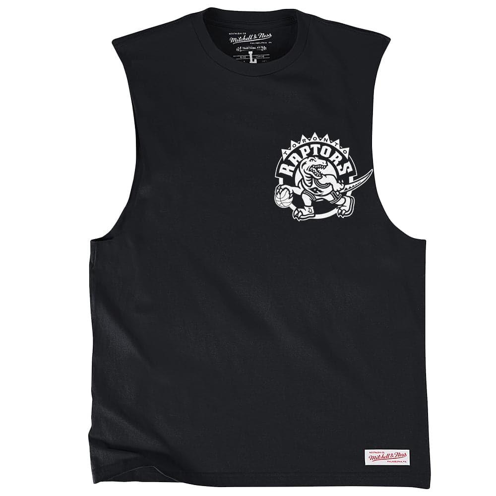 Mitchell And Ness T-Shirts Toronto Raptors Mitchell & Ness NBA Black & White HWC Muscle T-Shirt - Black