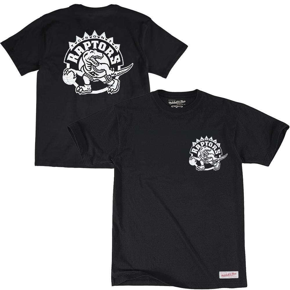 Mitchell And Ness T-Shirts Toronto Raptors Mitchell & Ness NBA Black & White Wordmark T-Shirt