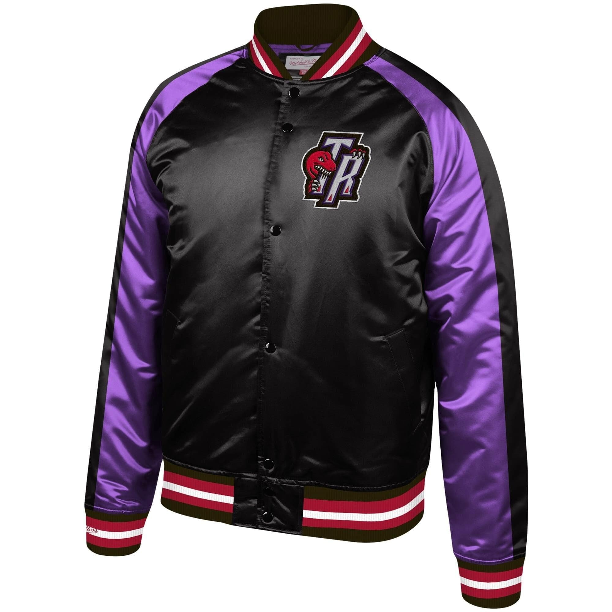 Mitchell And Ness Jackets Toronto Raptors Mitchell & Ness NBA Colour Blocked Satin Jacket - Black