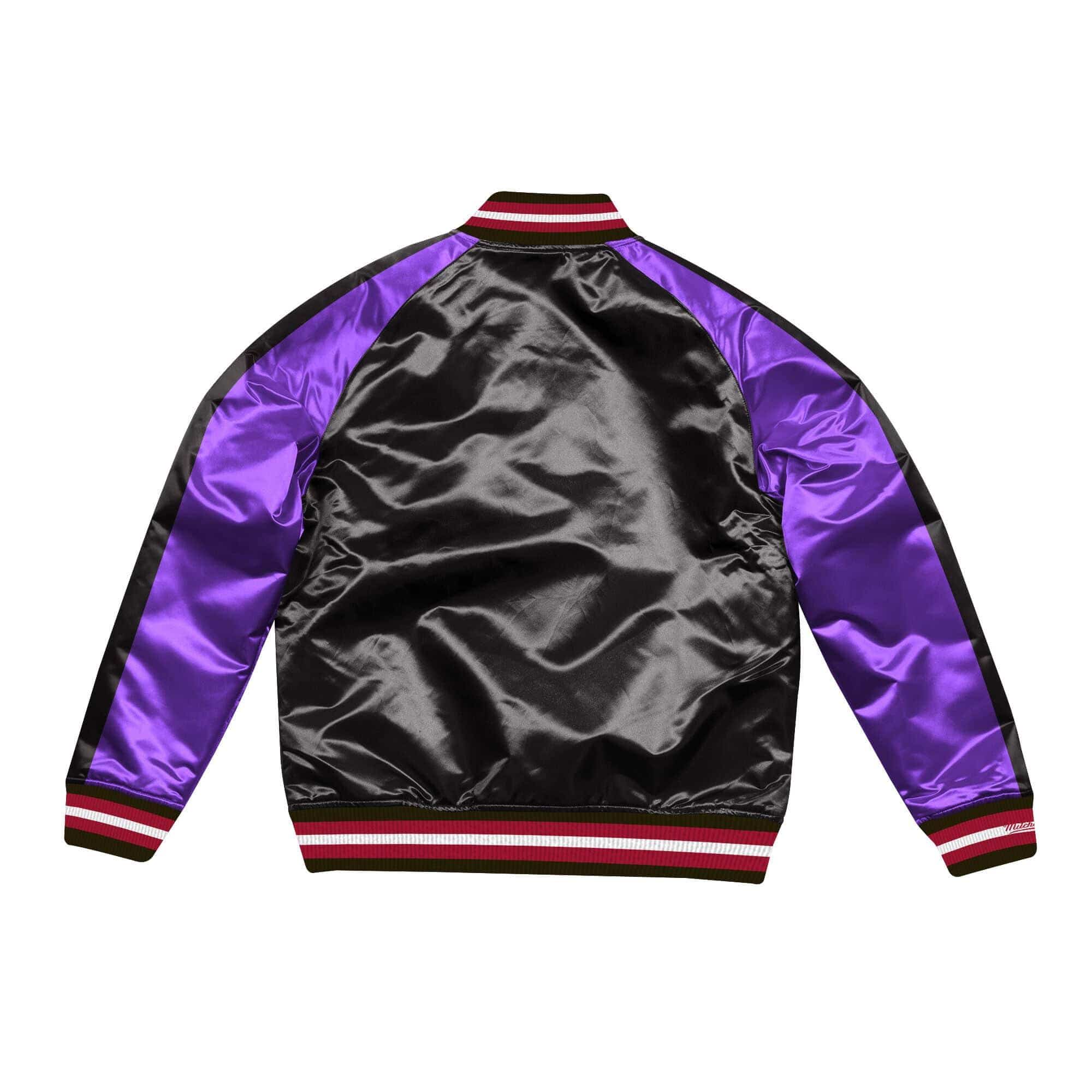 Mitchell And Ness Jackets Toronto Raptors Mitchell & Ness NBA Colour Blocked Satin Jacket - Black