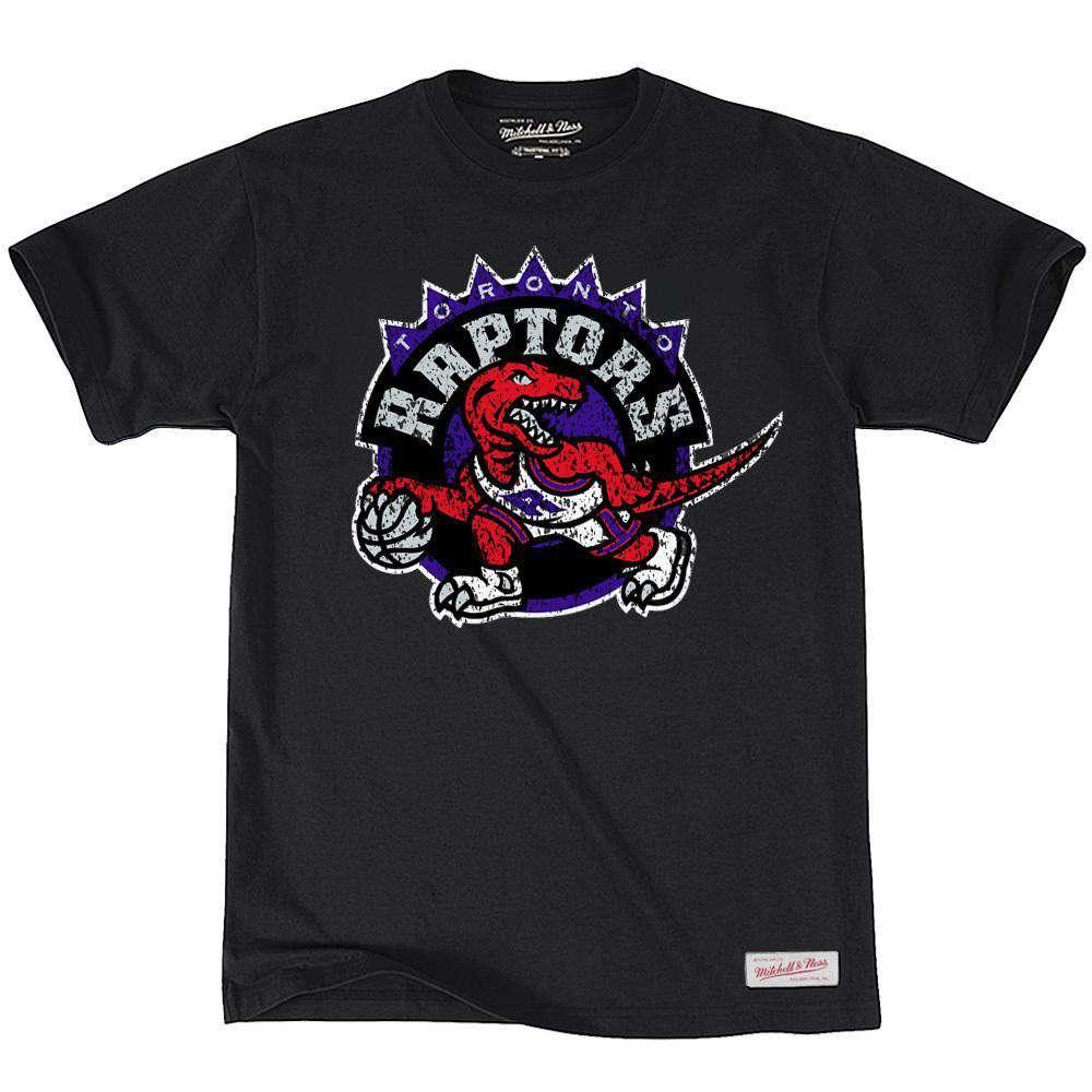 Mitchell And Ness T-Shirts Toronto Raptors Mitchell & Ness NBA Distressed HWC T-Shirt - Black