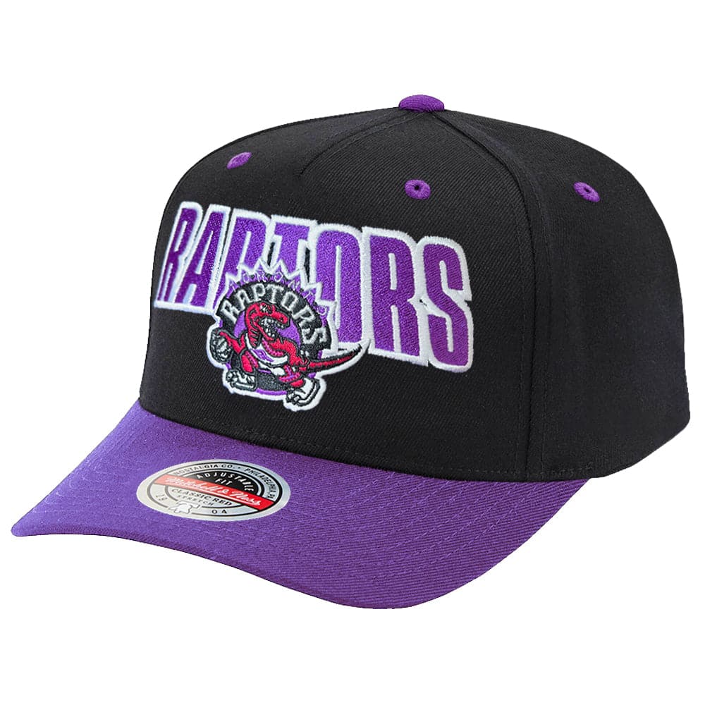 Mitchell And Ness Caps Toronto Raptors Mitchell & Ness NBA Flashback Classic Red Snapback Hat - Black