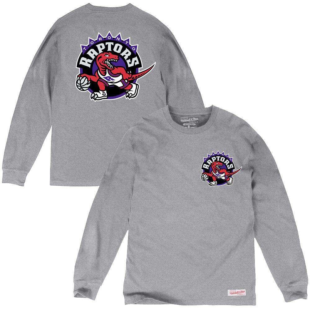 Mitchell And Ness Long Sleeve Tees Toronto Raptors Mitchell & Ness NBA HWC Triple Double Long Sleeve T-Shirt - Grey