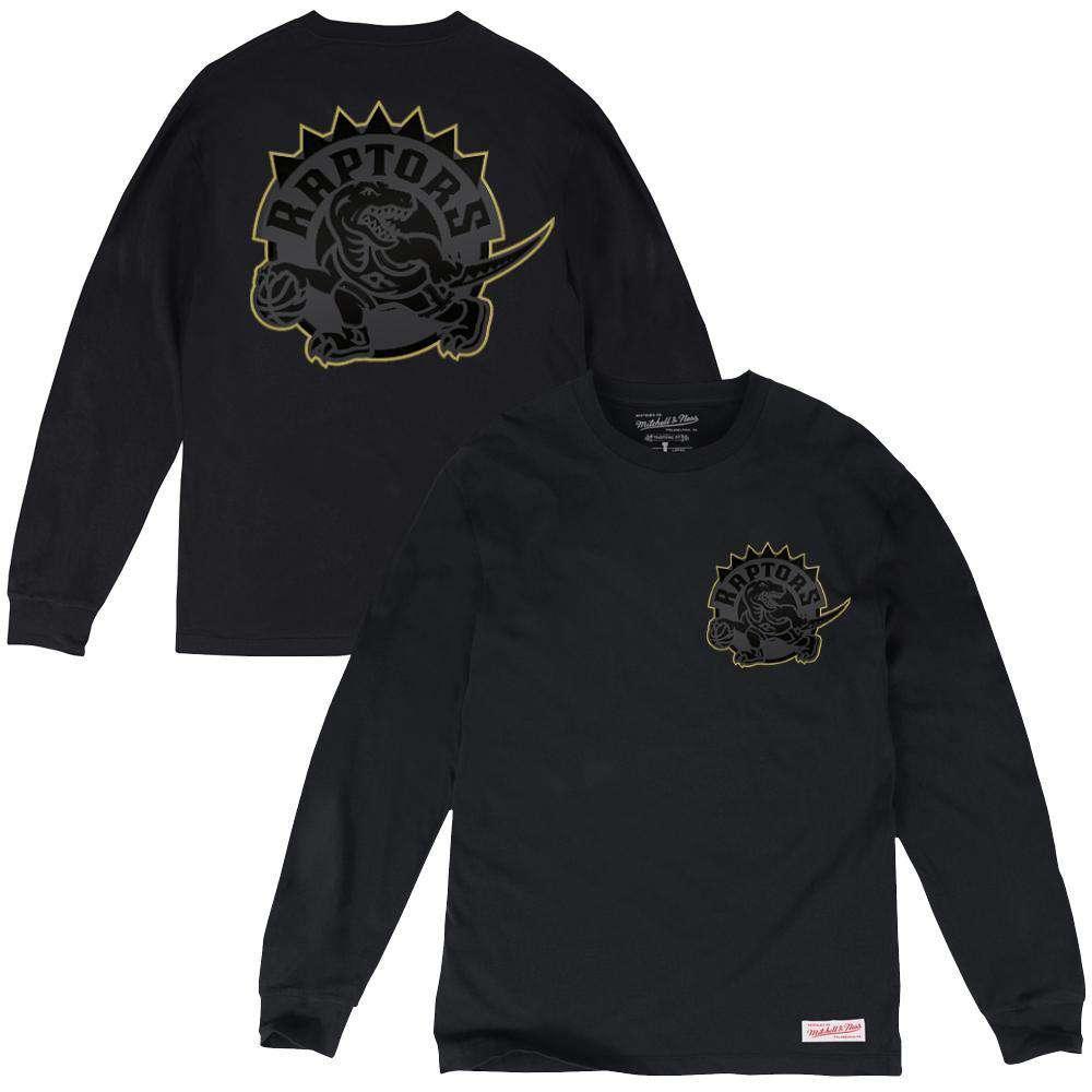 Mitchell And Ness Long Sleeve Tees Toronto Raptors Mitchell & Ness NBA Presto Long Sleeve T-Shirt - Black