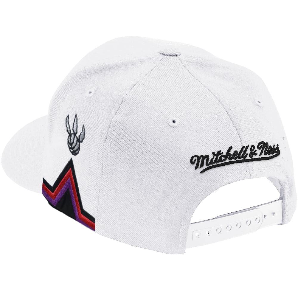 Mitchell And Ness Caps Toronto Raptors Mitchell & Ness NBA Short Hook Classic Red Snapback Hat - White