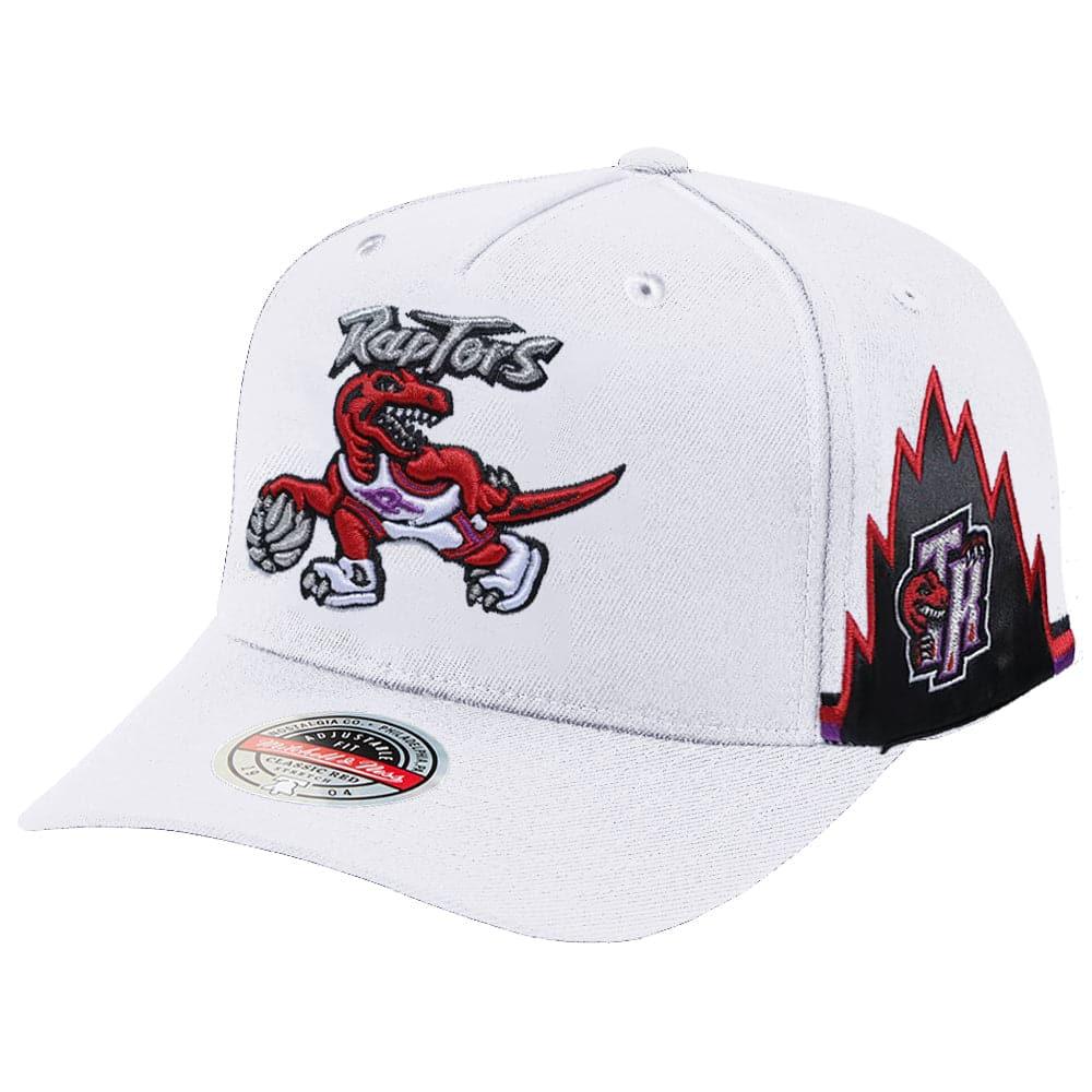 Mitchell And Ness Caps Toronto Raptors Mitchell & Ness NBA Short Hook Classic Red Snapback Hat - White